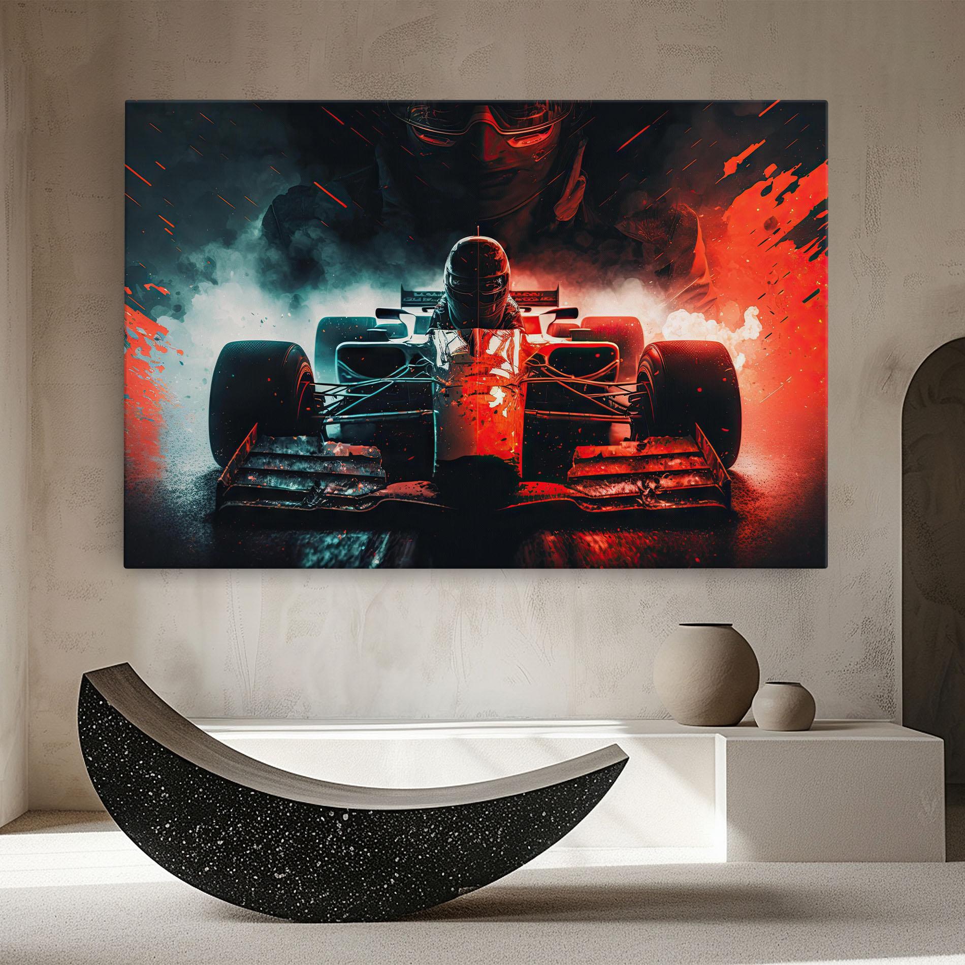 Obraz na Płótnie Blue Red F1 mockup 8