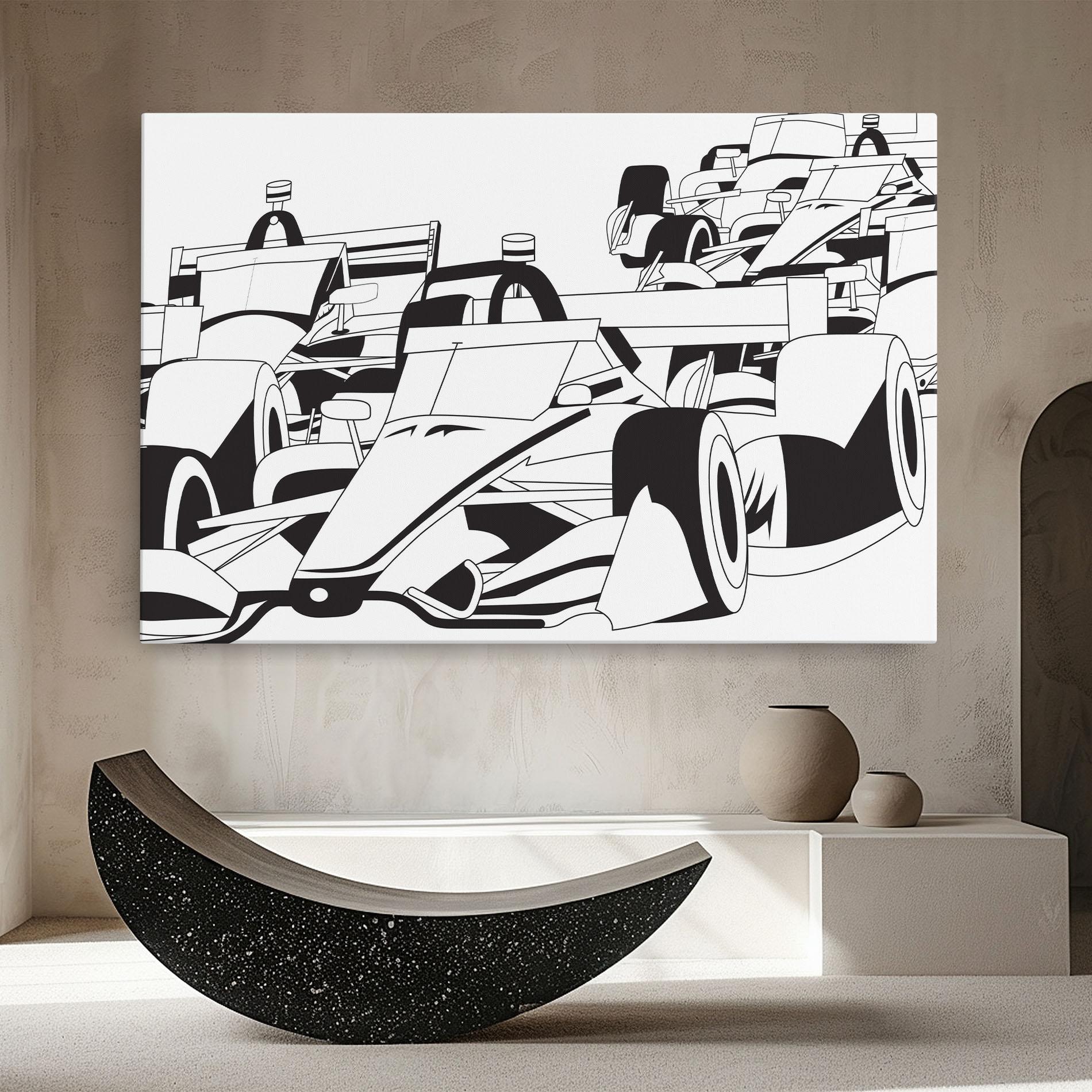 Obraz na Płótnie Grand Prix Cars mockup 8