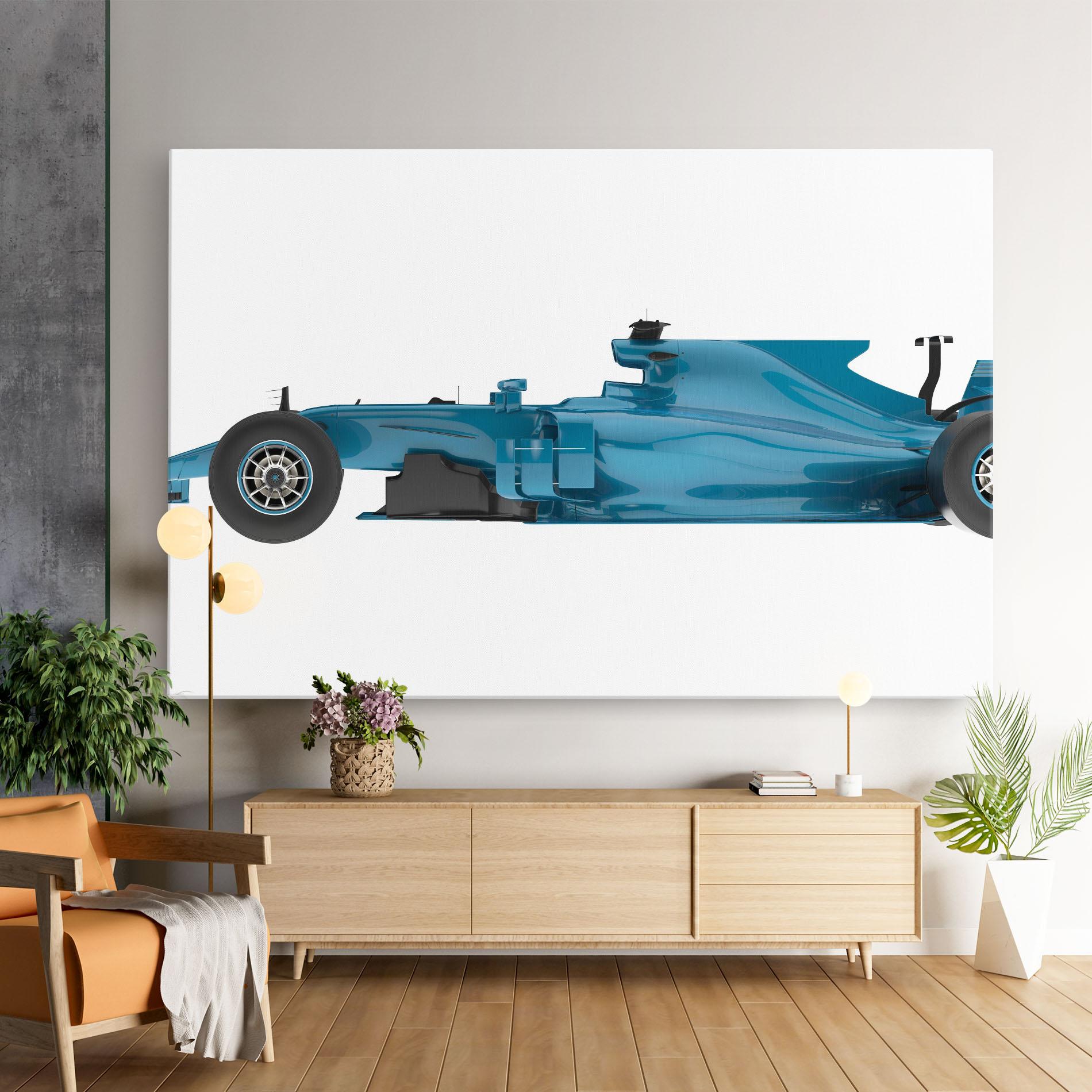 Obraz na Płótnie Blue F1 Toy mockup 9