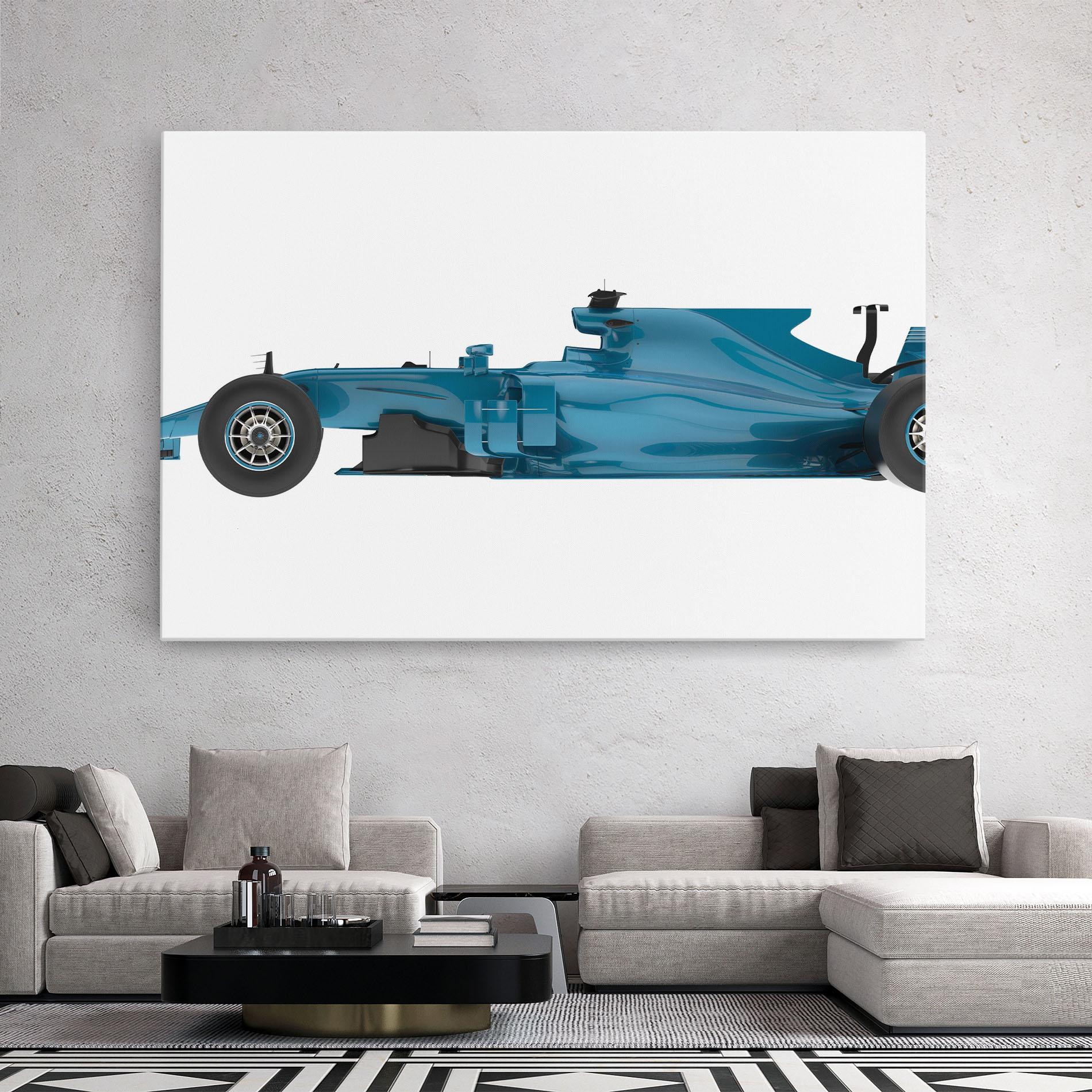 Obraz na Płótnie Blue F1 Toy mockup 2