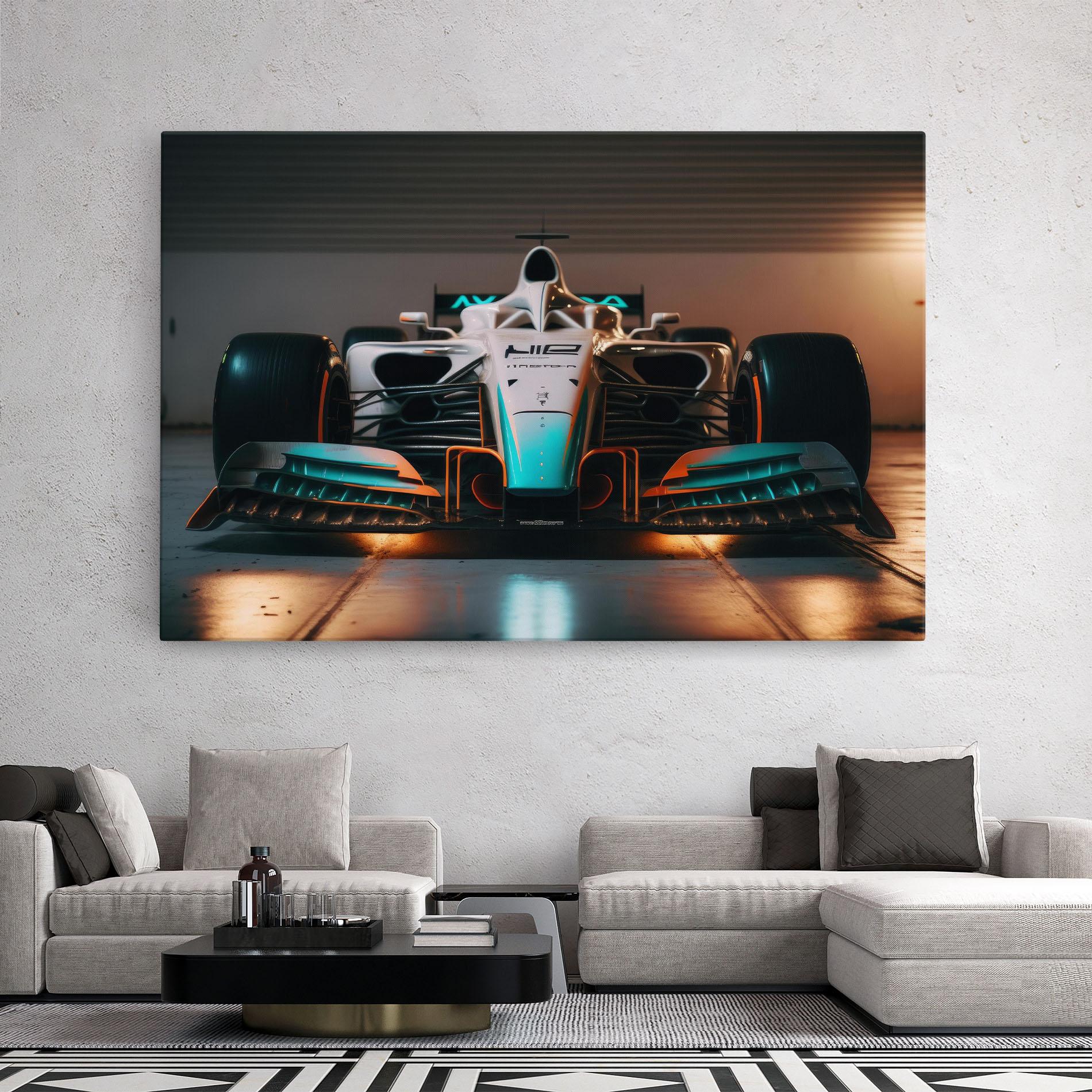 Obraz na Płótnie Blue White F1 mockup 2