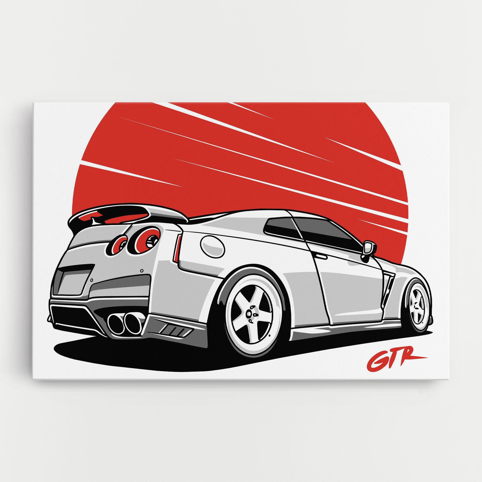 Obraz na Płótnie Grey Gtr Car mockup 0