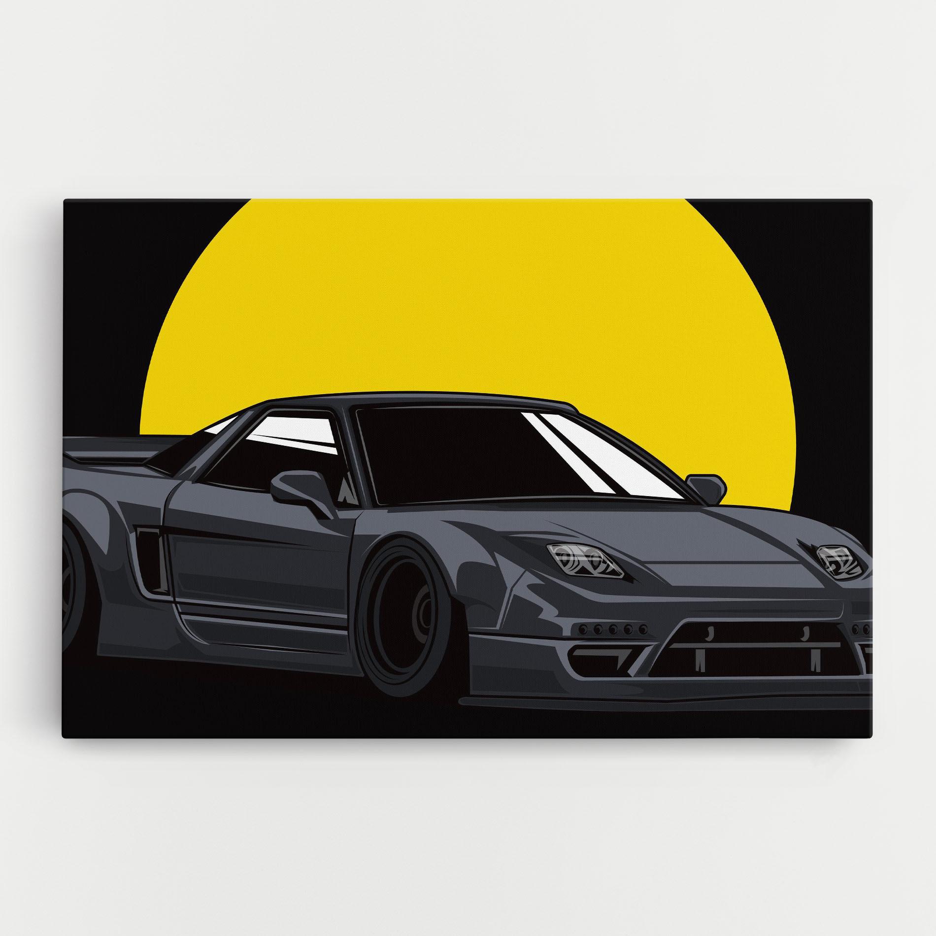 Obraz na Płótnie Yellow Sun Car mockup 0