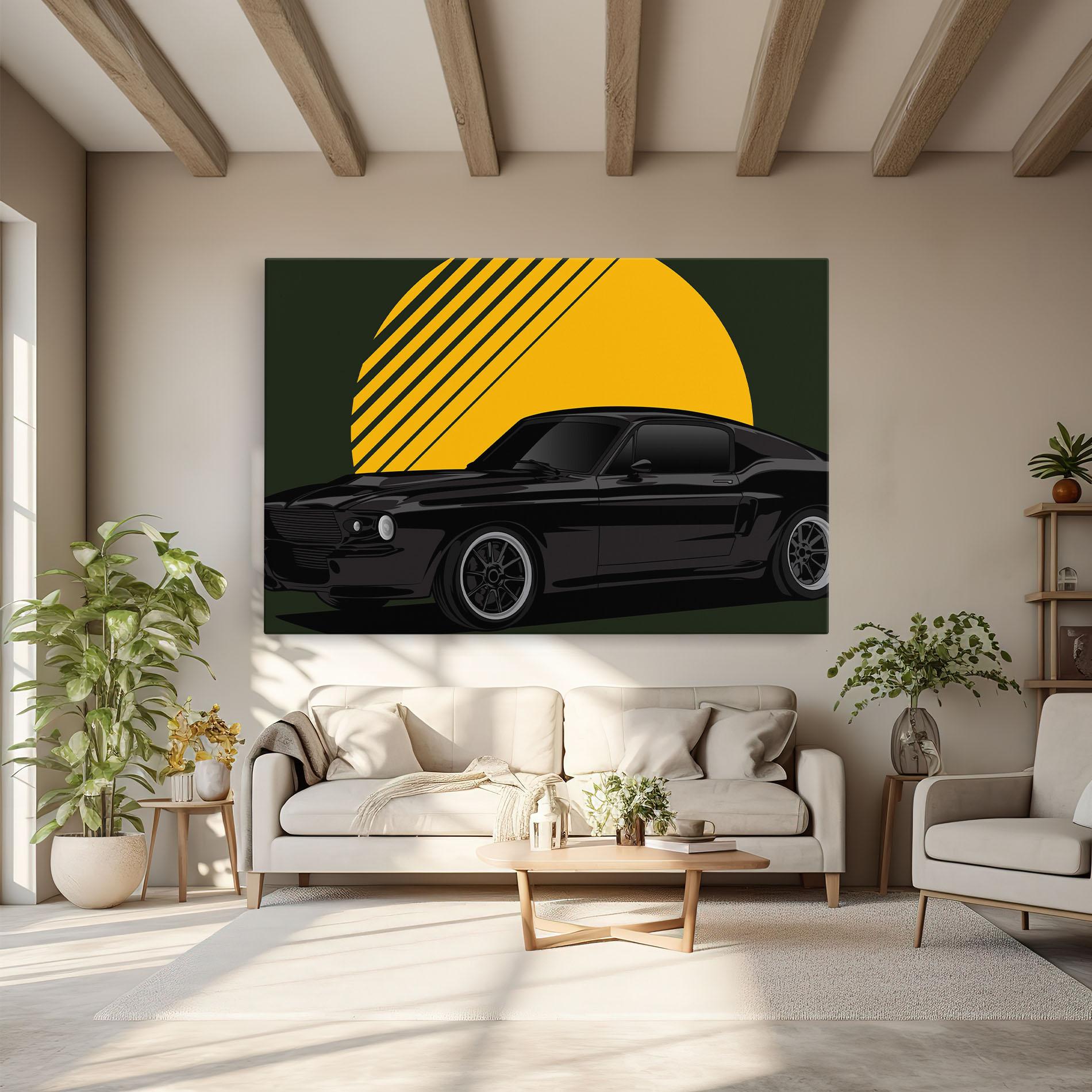 Obraz na Płótnie Black Car Sun mockup 6