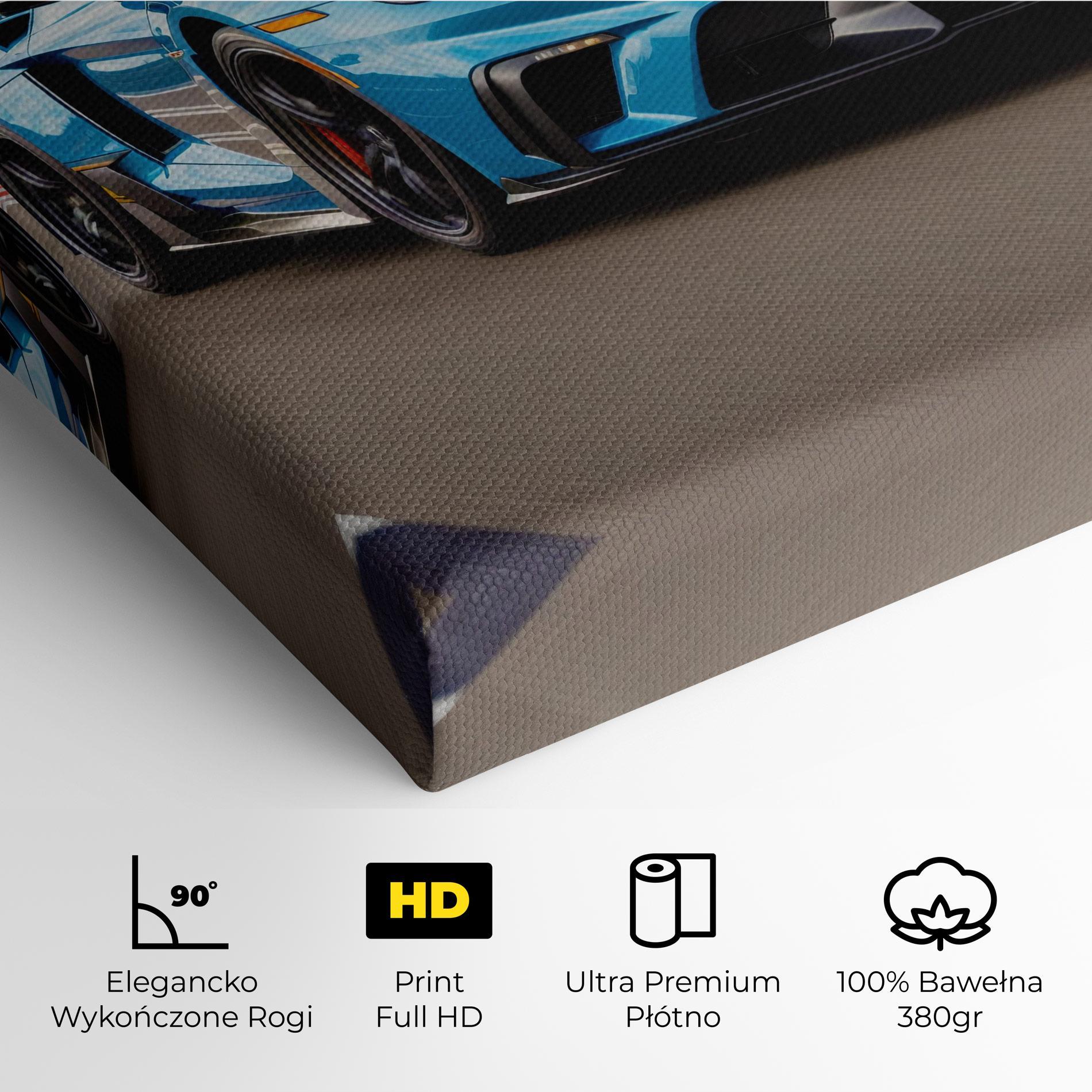 Obraz na Płótnie Blue Sport Car mockup 4