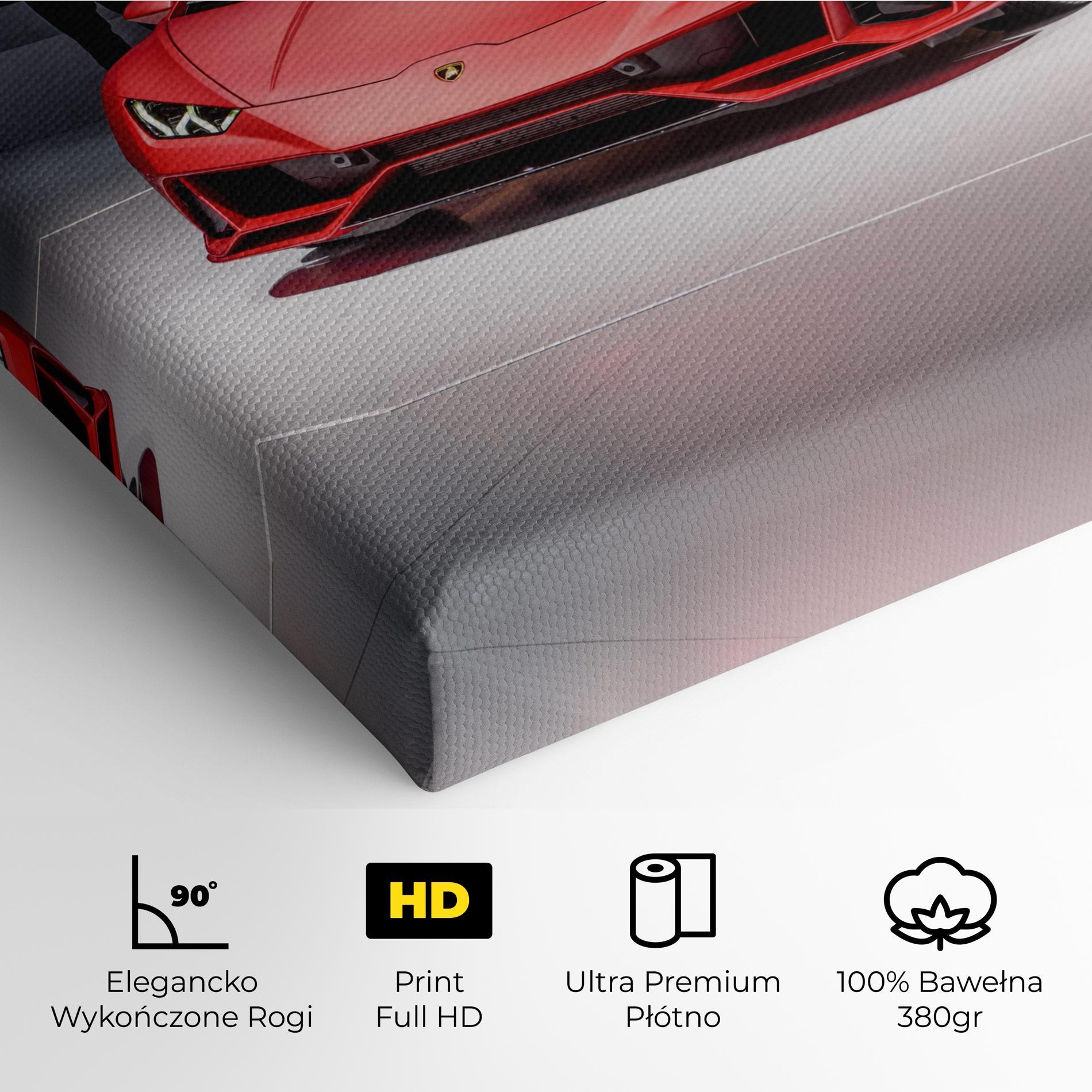 Obraz na Płótnie Red Lambo Front mockup 4