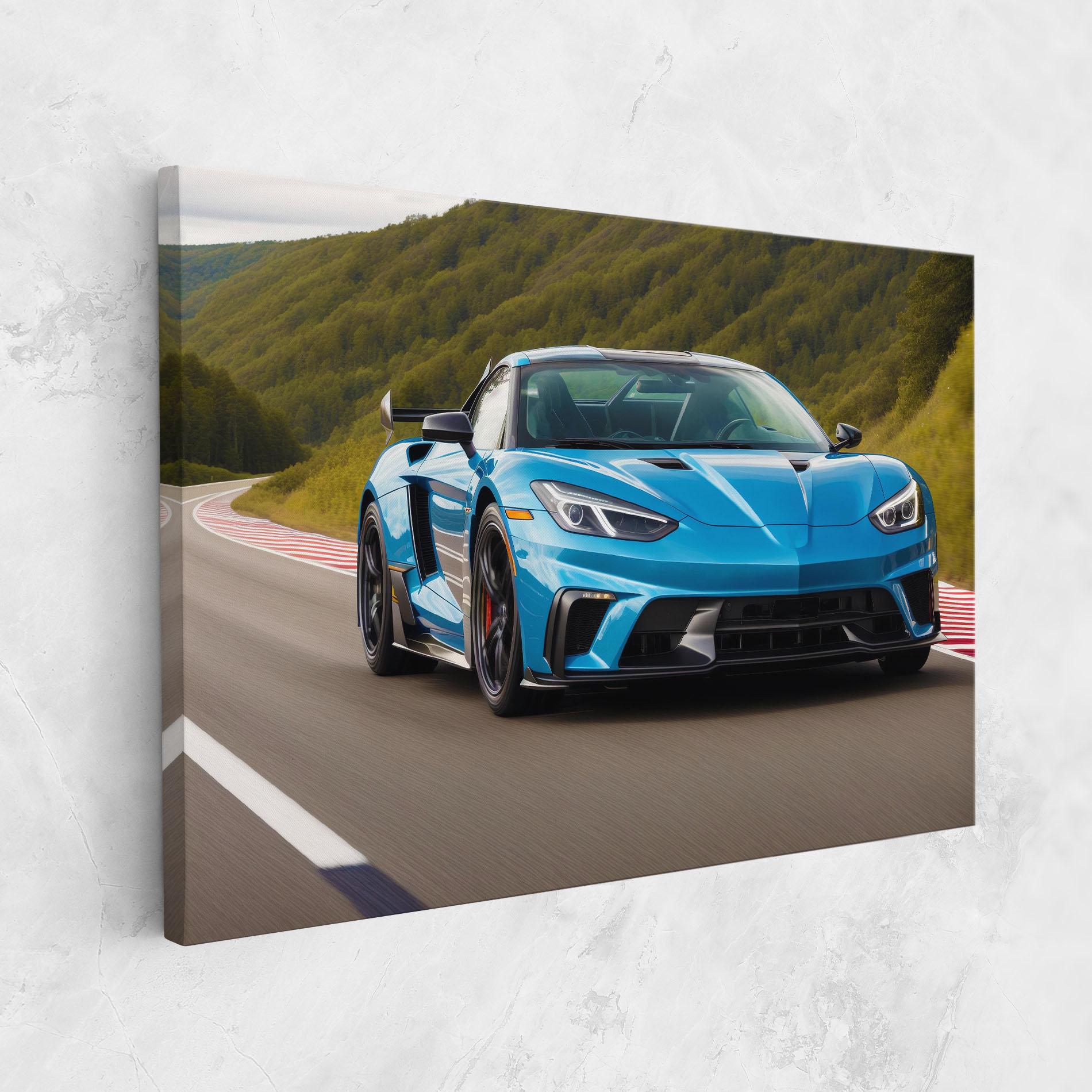 Obraz na Płótnie Blue Sport Car mockup 1