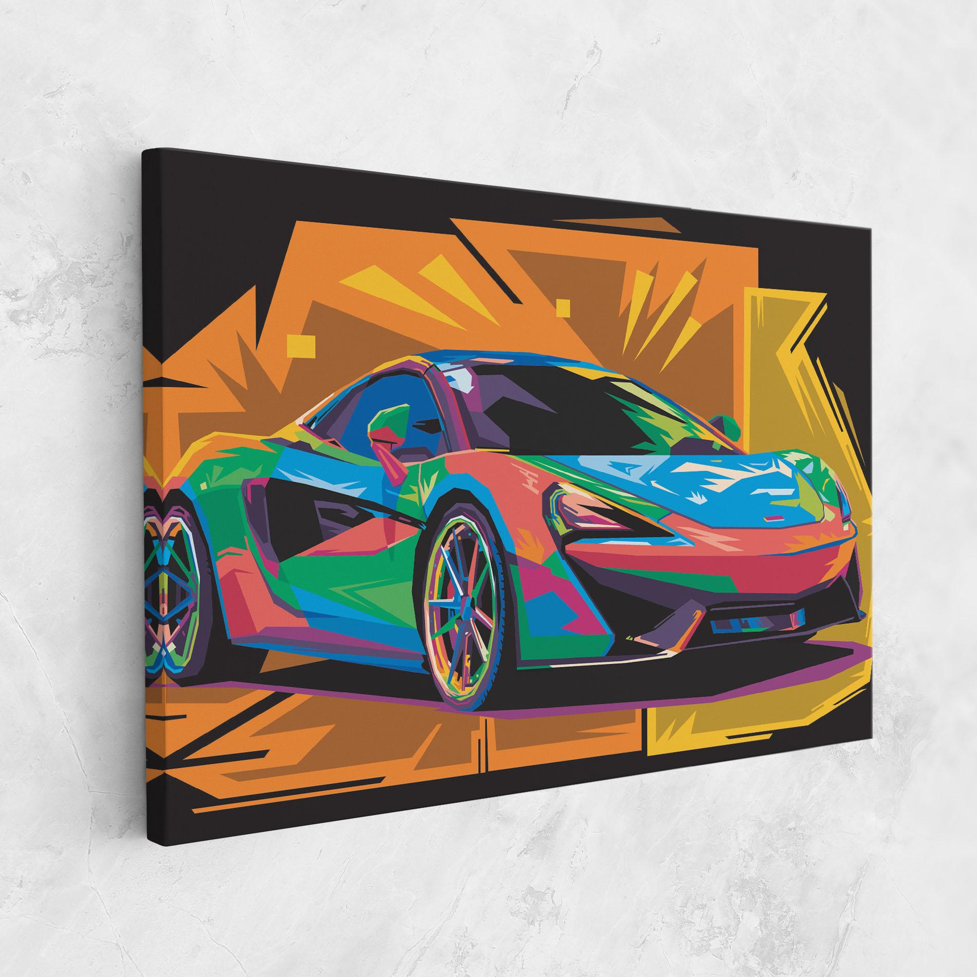 Obraz na Płótnie Colorful Sport Car mockup 1