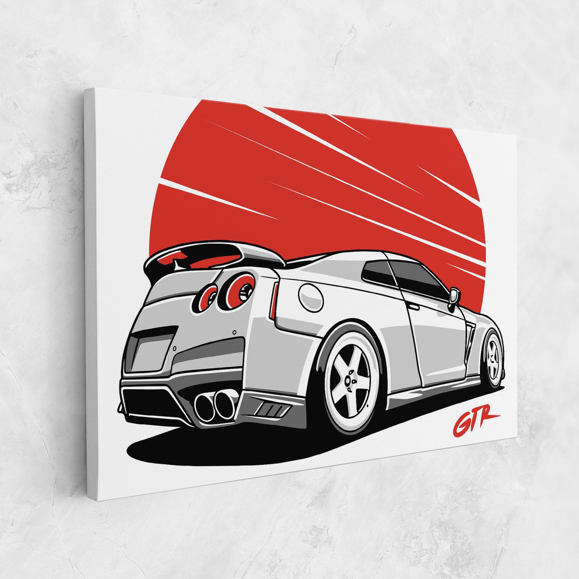 Obraz na Płótnie Grey Gtr Car mockup 1