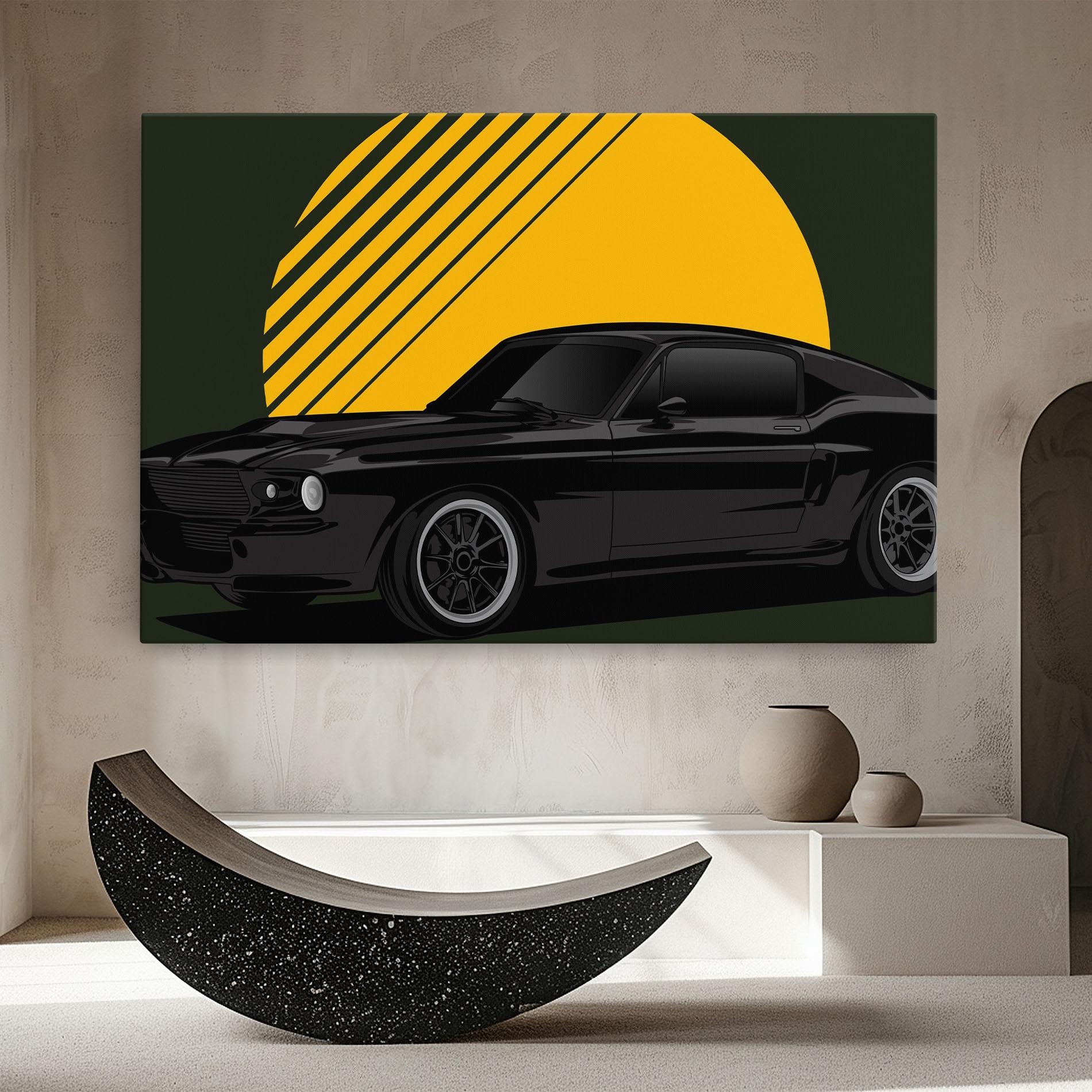 Obraz na Płótnie Black Car Sun mockup 8
