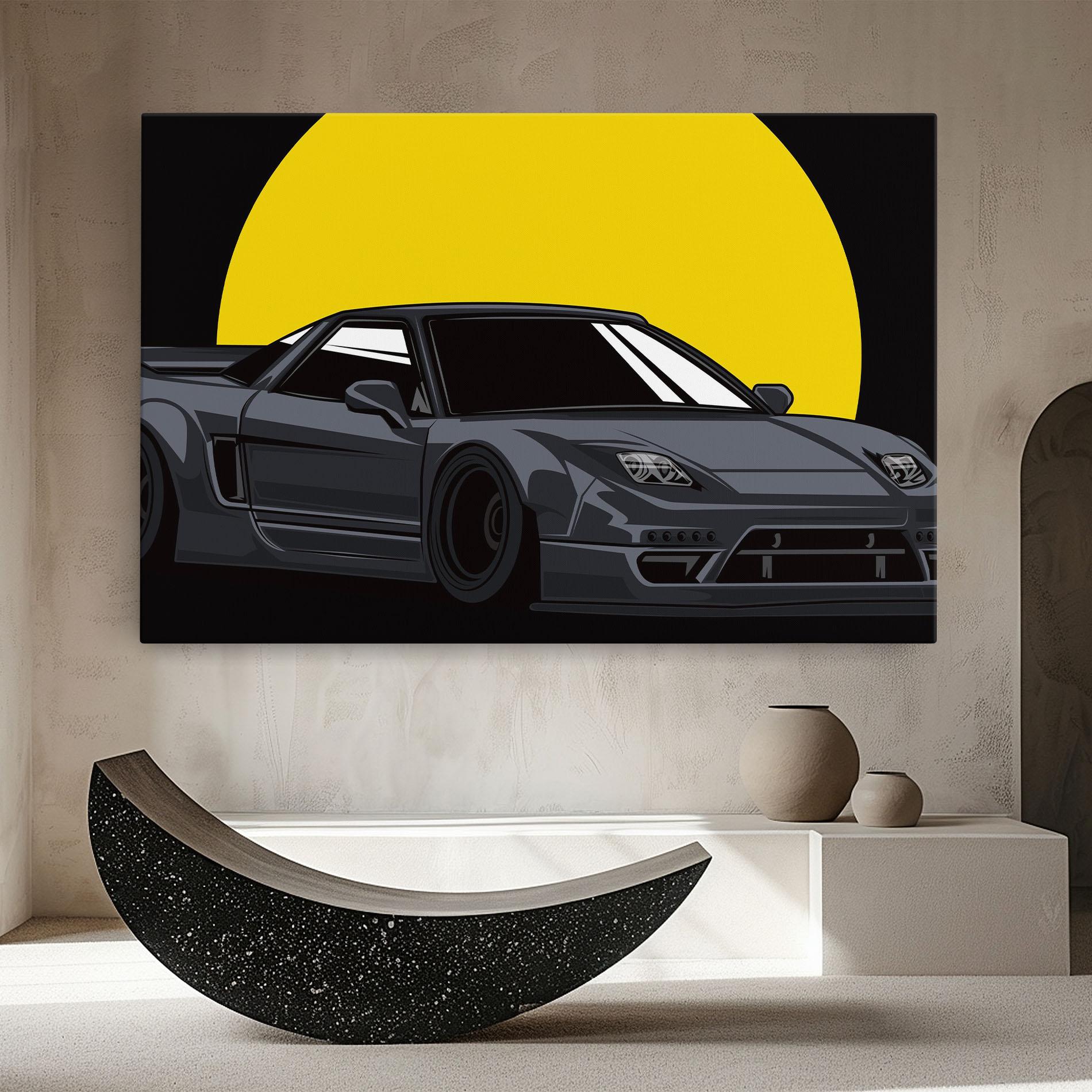 Obraz na Płótnie Yellow Sun Car mockup 8