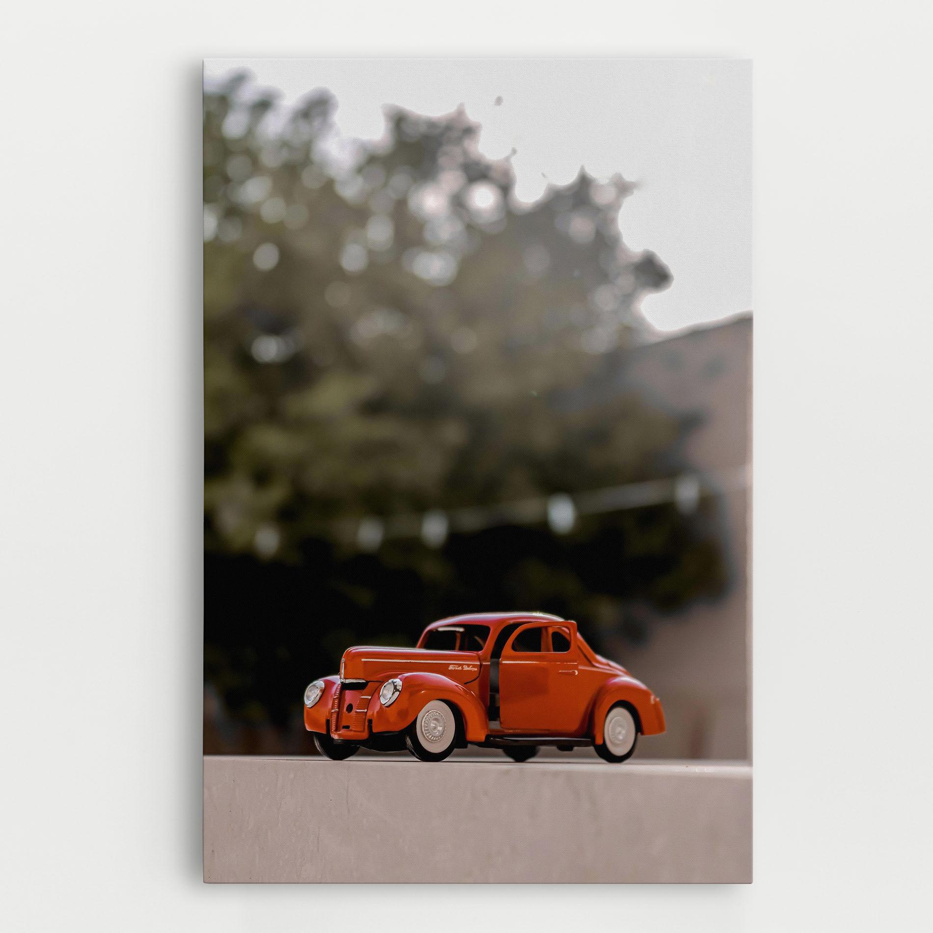 Obraz na Płótnie Orange Toy Car mockup 0
