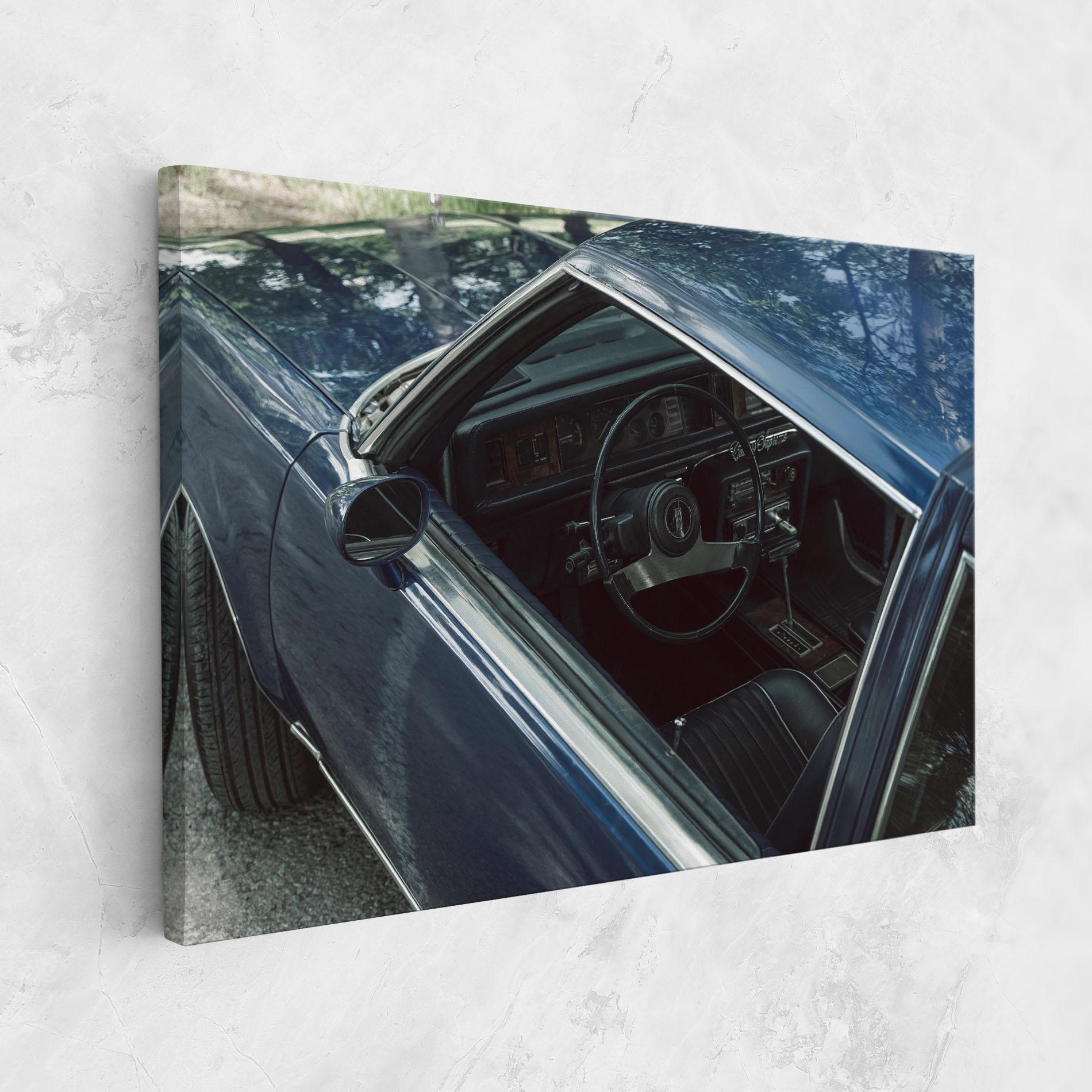 Obraz na Płótnie Old Blue Car mockup 1