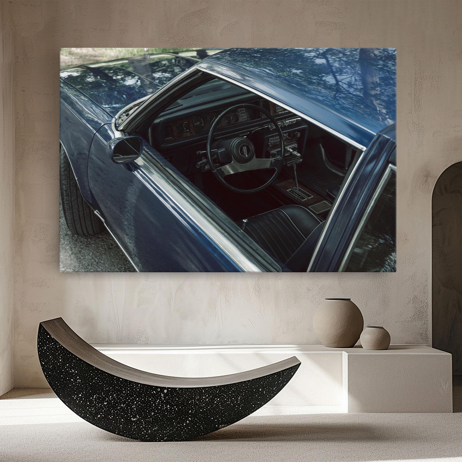 Obraz na Płótnie Old Blue Car mockup 8