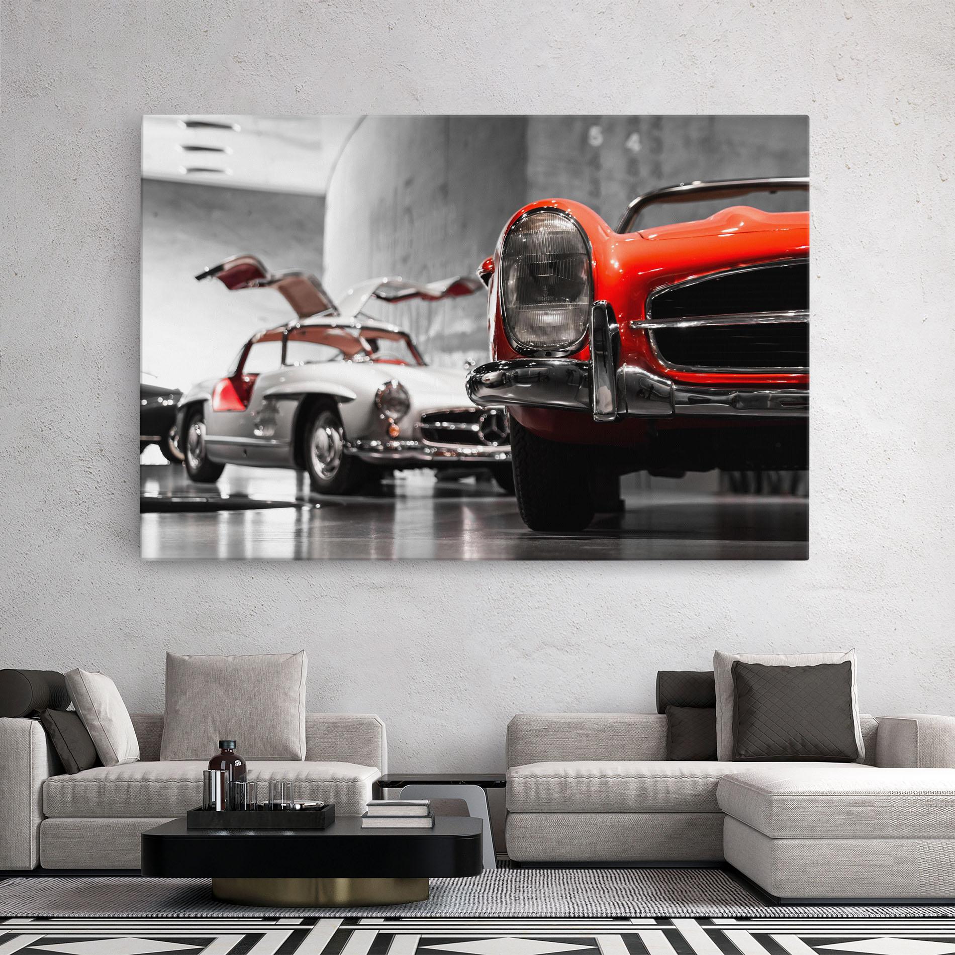 Obraz na Płótnie Vintage Red White mockup 2