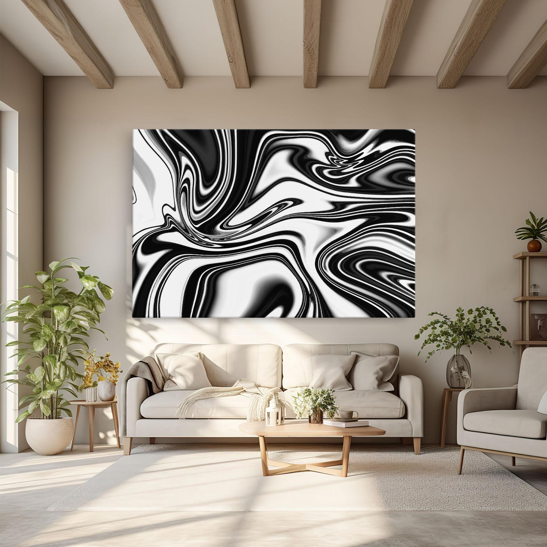 Obraz na Płótnie Black White Liquid mockup 6