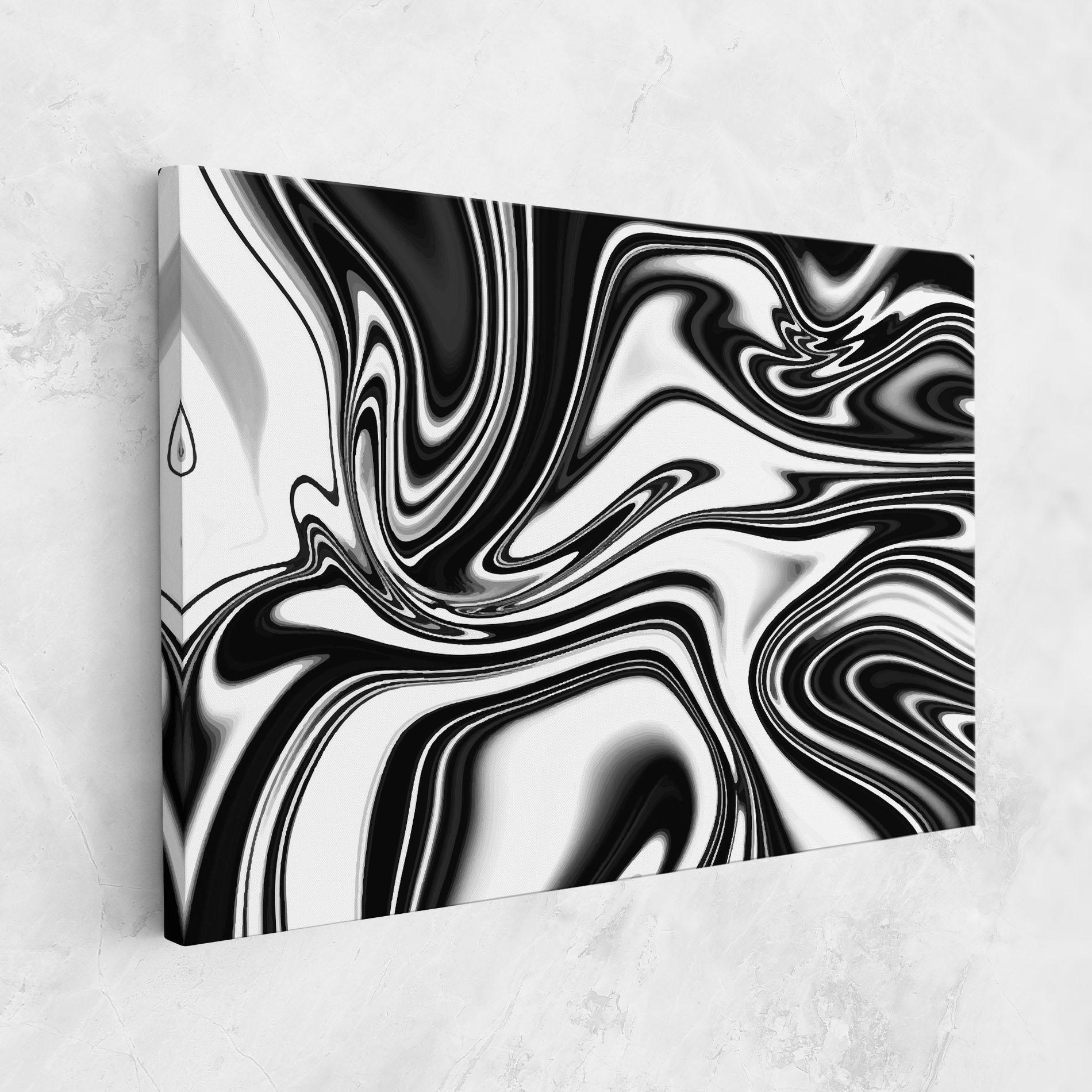 Obraz na Płótnie Black White Liquid mockup 1