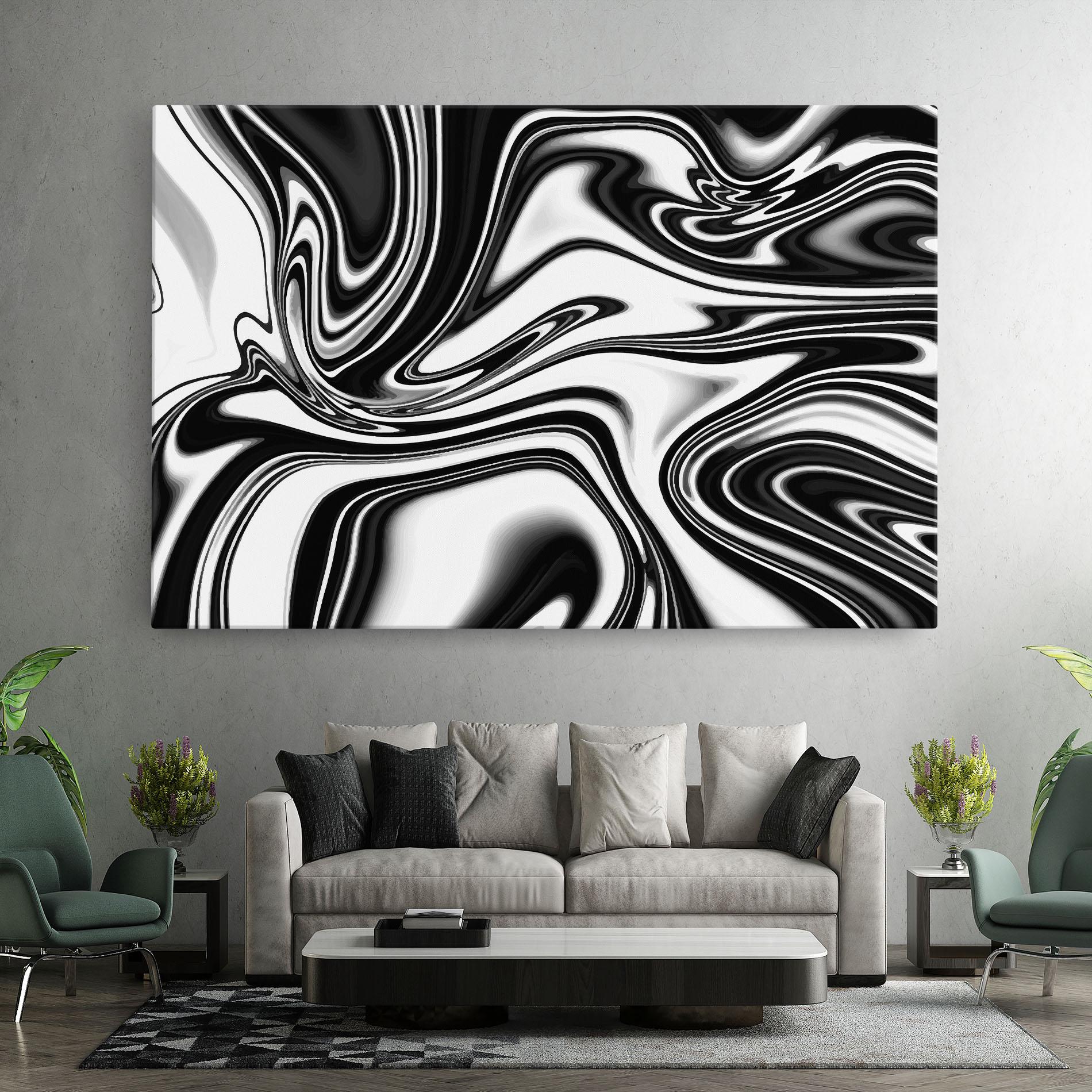 Obraz na Płótnie Black White Liquid mockup 7