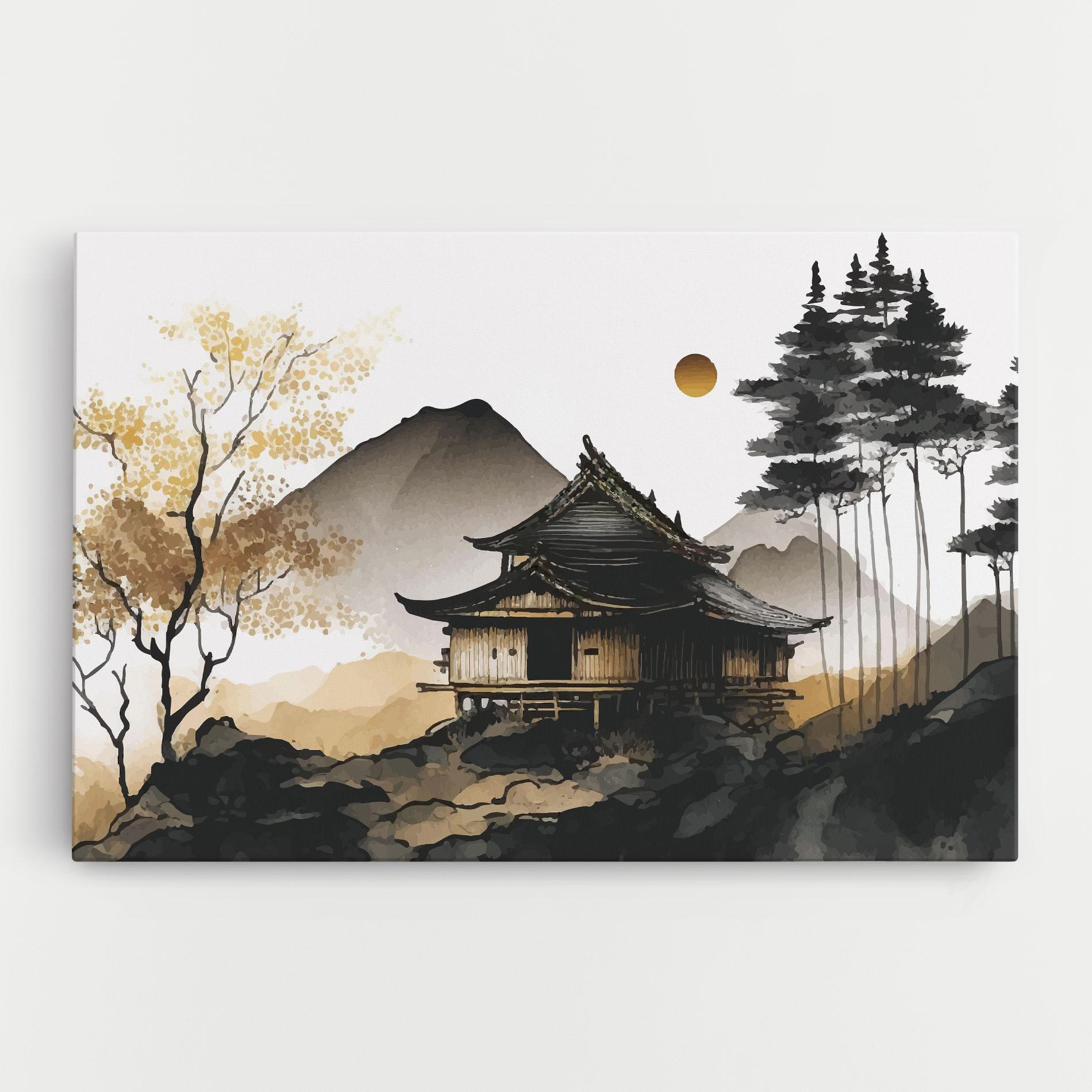 Obraz na Płótnie Gold Japanese Temple mockup 0