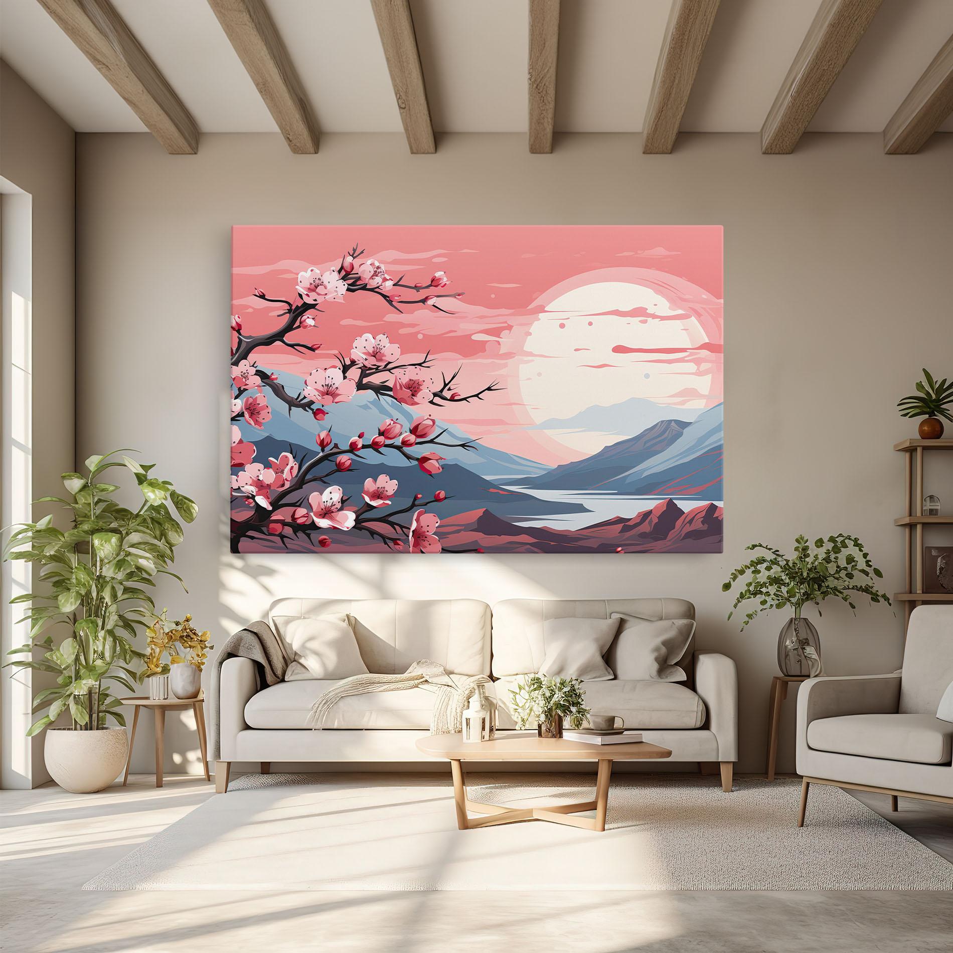 Obraz na Płótnie Chinese Cherry Blossoms mockup 6
