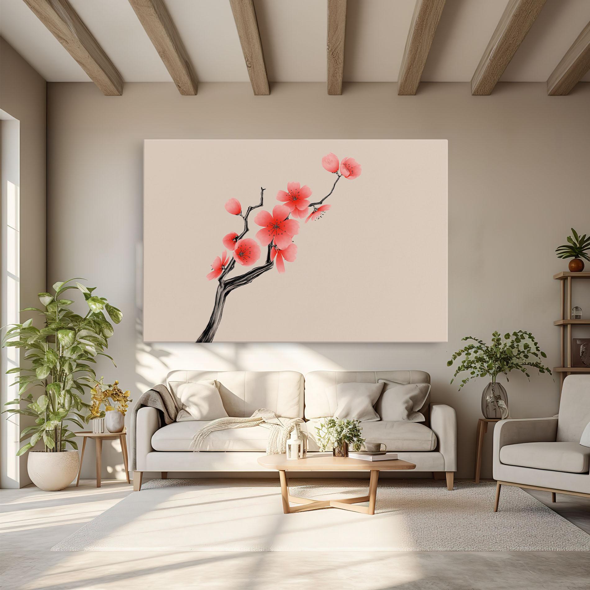 Obraz na Płótnie Chinese Plum Blossom mockup 6