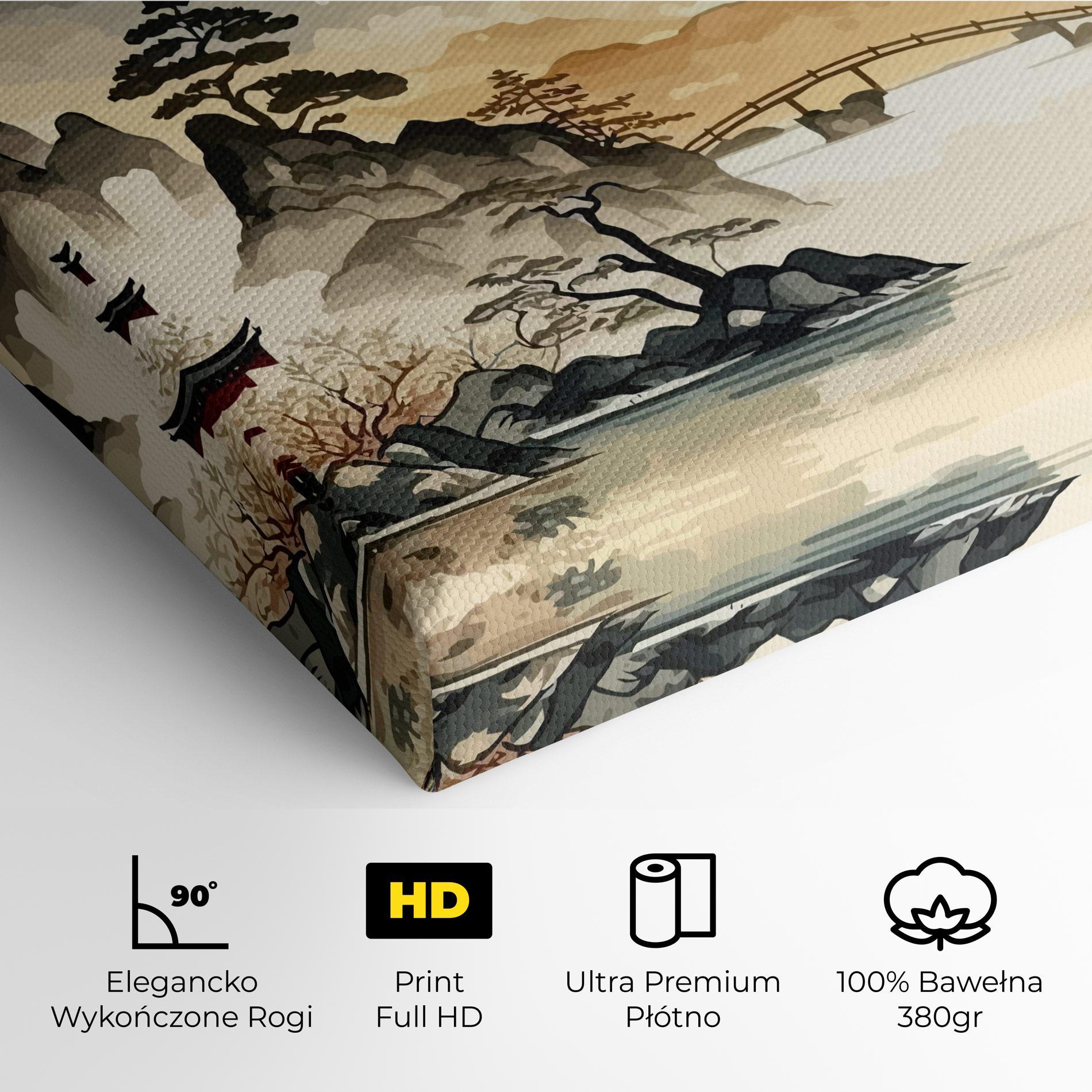 Obraz na Płótnie Asian Mountain View mockup 4