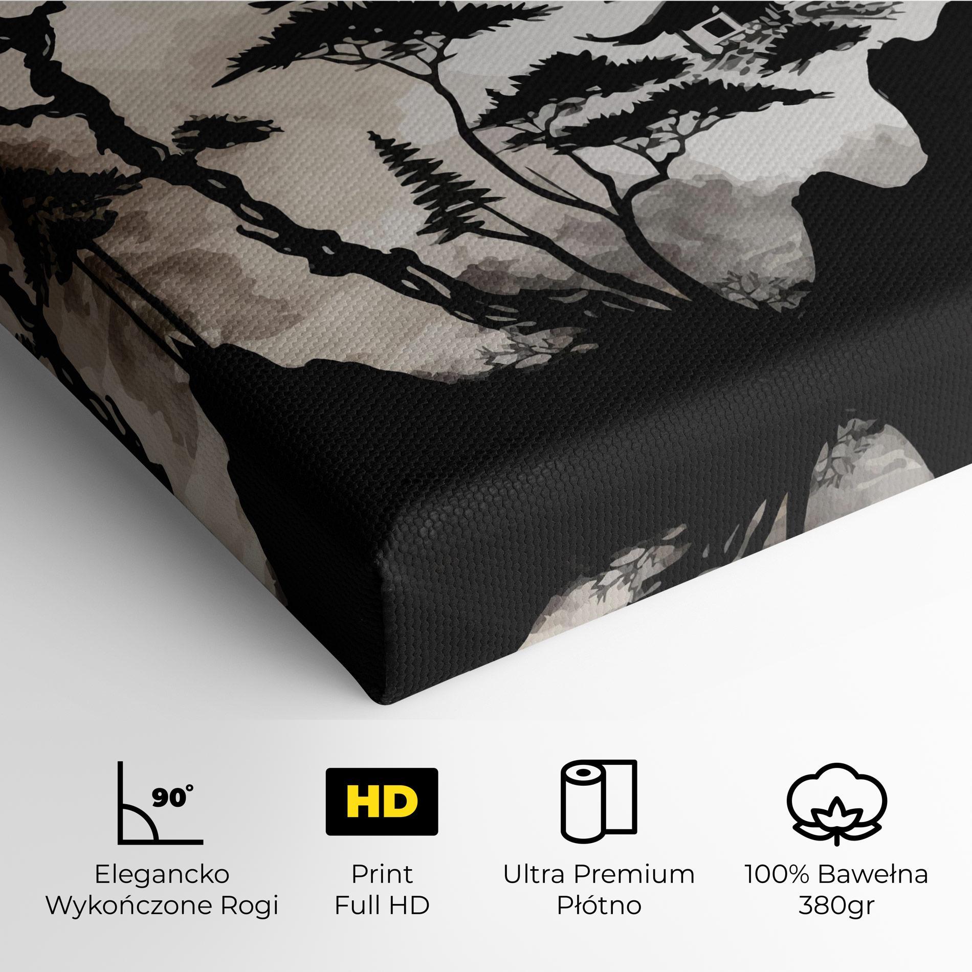 Obraz na Płótnie Asian Red Moon mockup 4