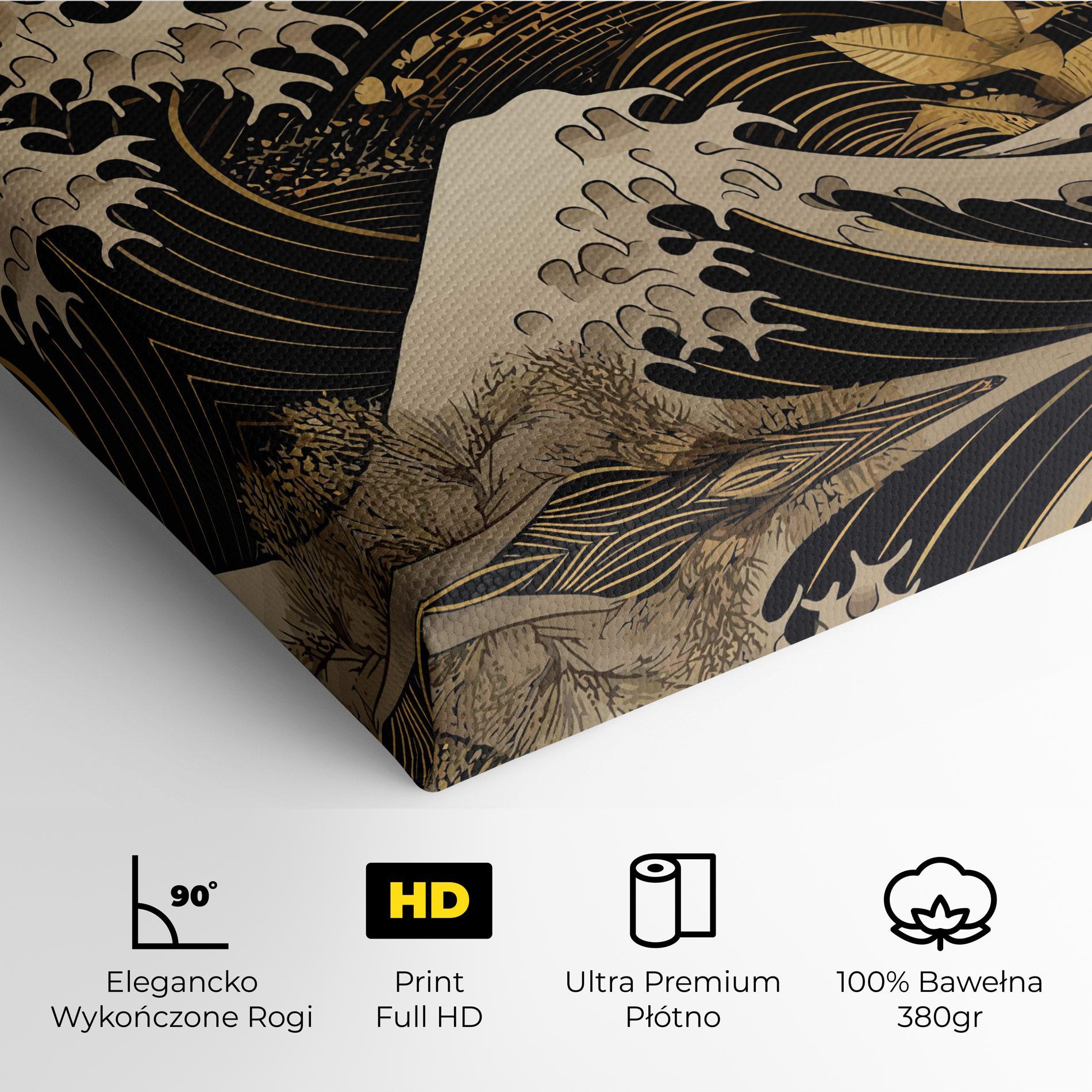 Obraz na Płótnie Asiatic Gold Wave mockup 4