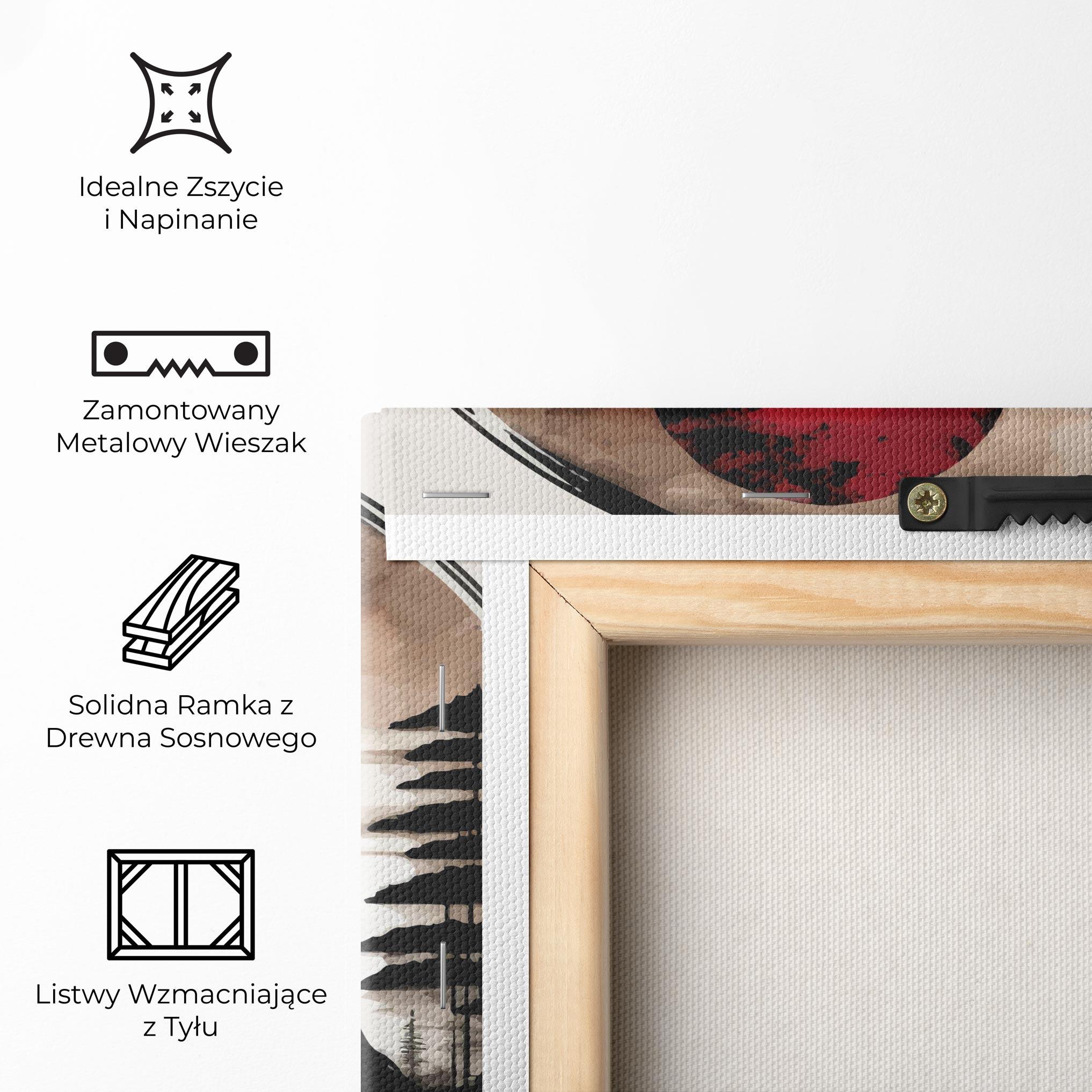 Obraz na Płótnie Asian Red Moon mockup 5