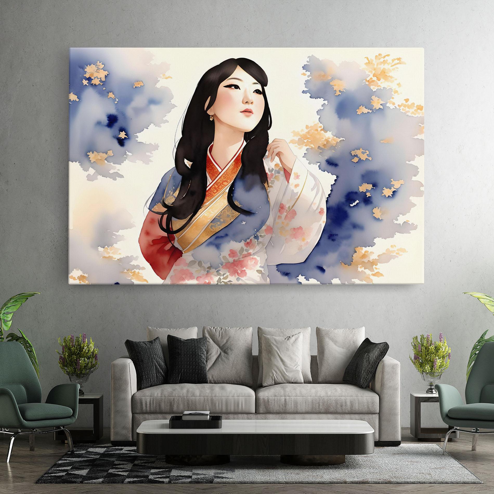 Obraz na Płótnie Asian Woman Dancing mockup 7