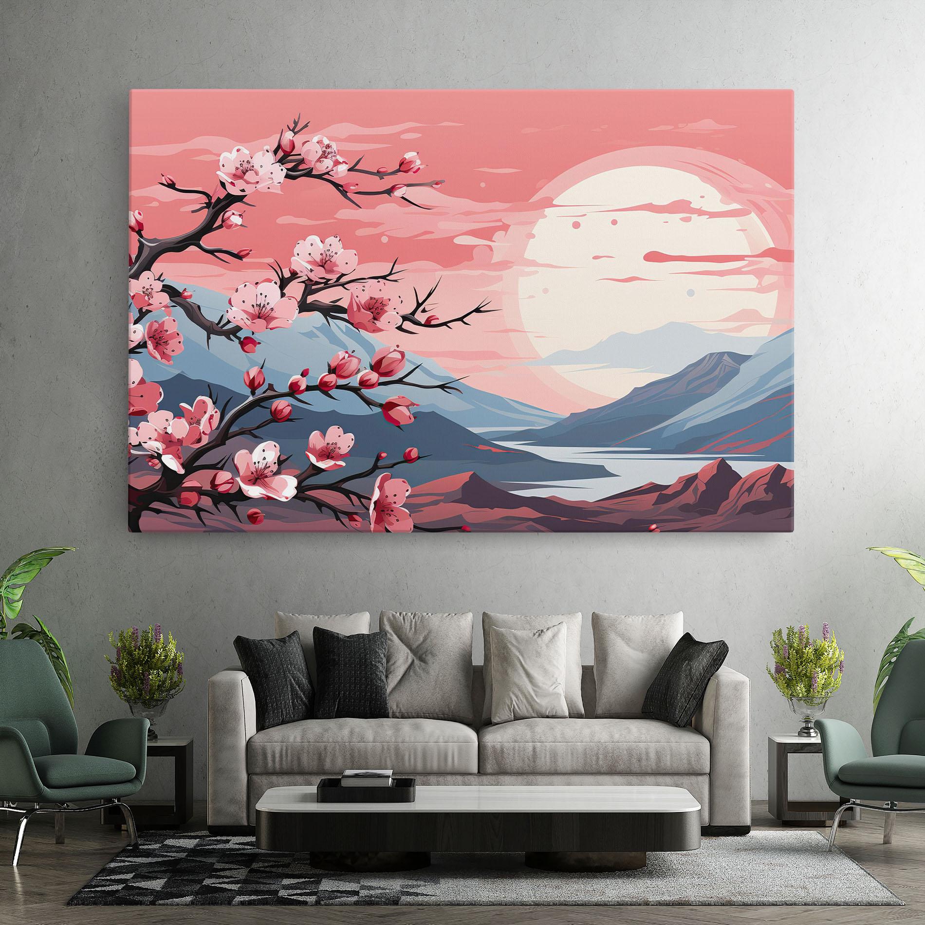 Obraz na Płótnie Chinese Cherry Blossoms mockup 7