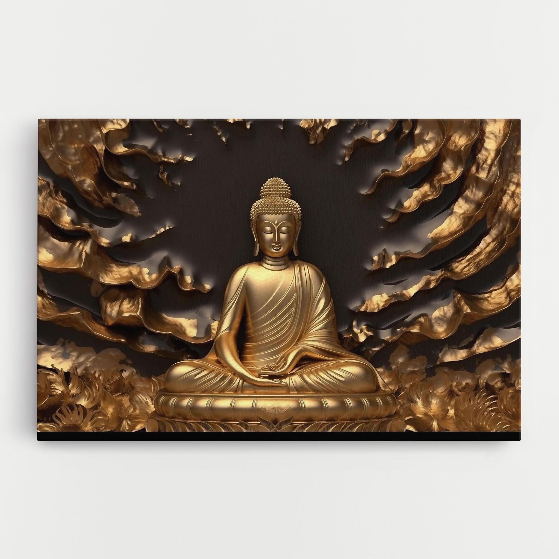 Obraz na Płótnie Gold 3d Buddha mockup 0