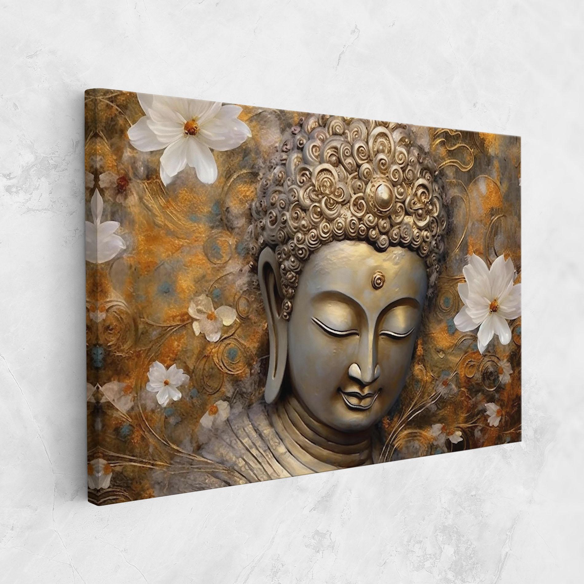 Obraz na Płótnie White Flower Buddha Art mockup 1