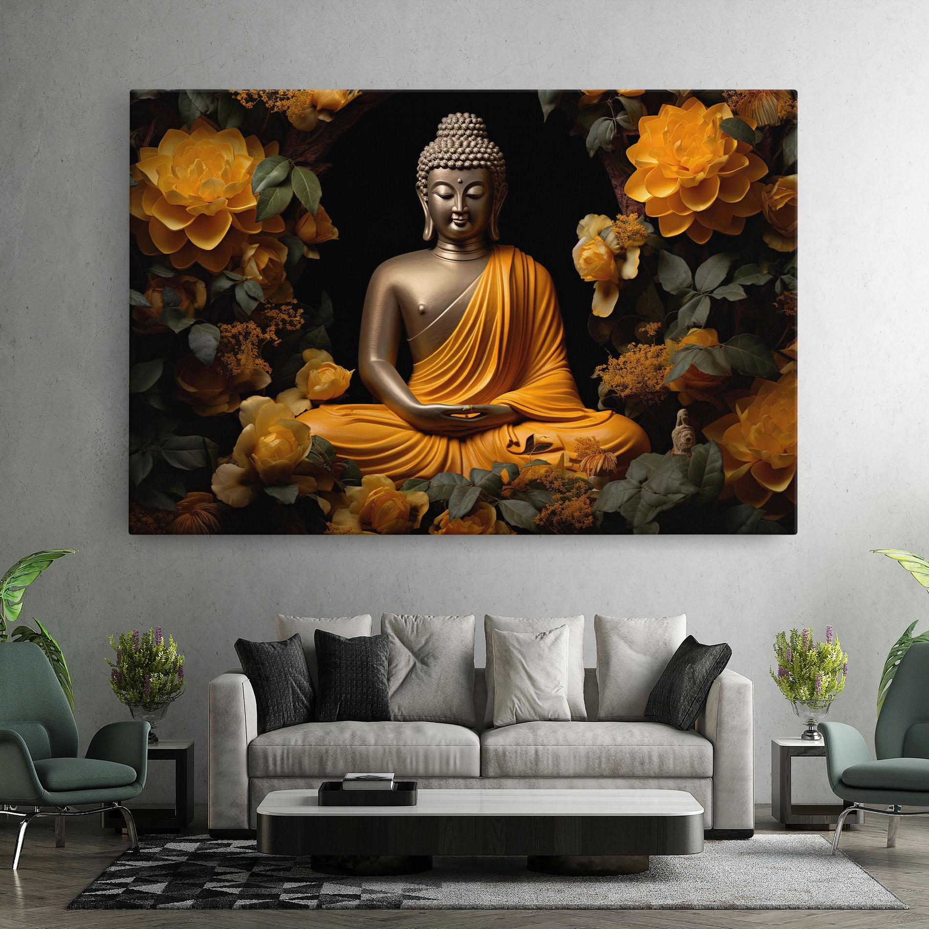 Obraz na Płótnie Gold Buddha Flower mockup 7