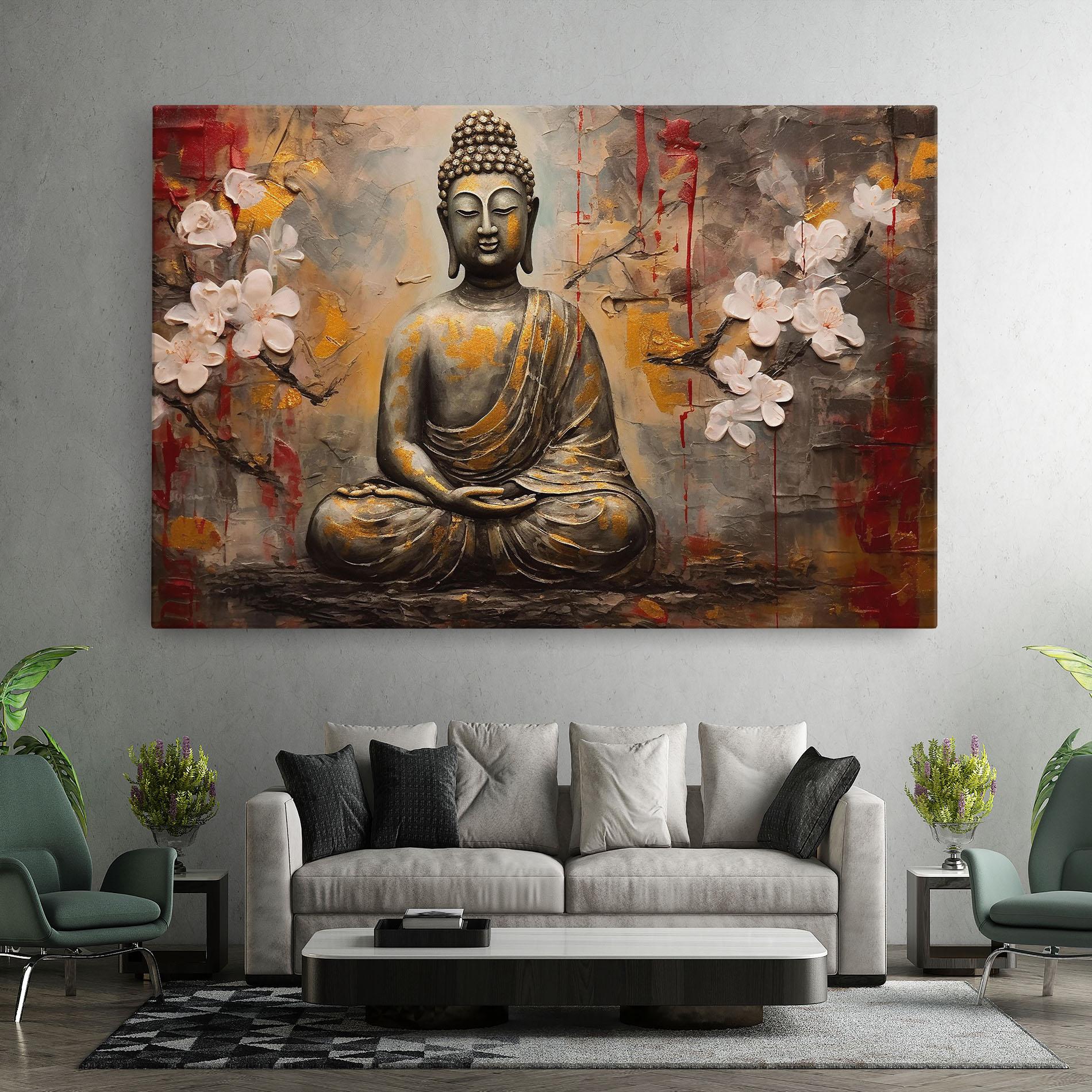 Obraz na Płótnie White Red Buddha mockup 7