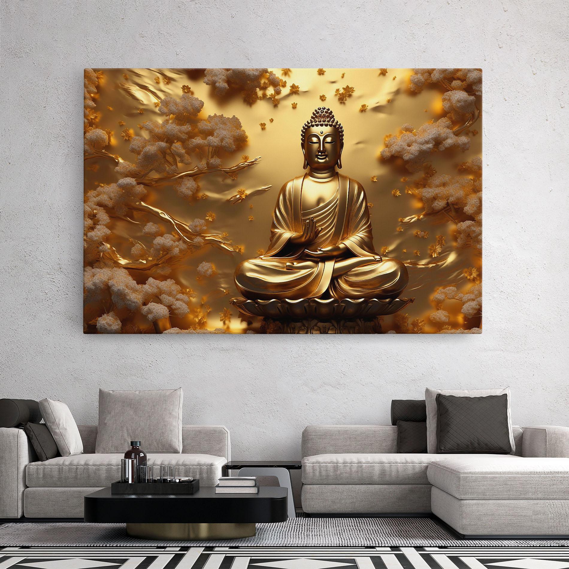 Obraz na Płótnie Strong Gold Buddha mockup 2