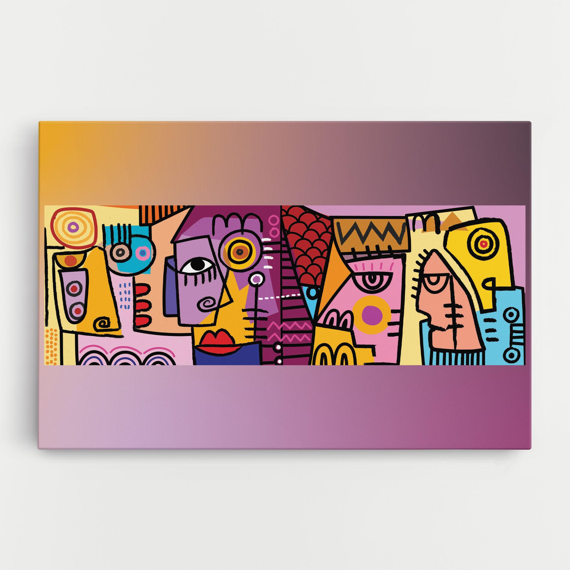 Obraz na Płótnie Face Group Purple mockup 0