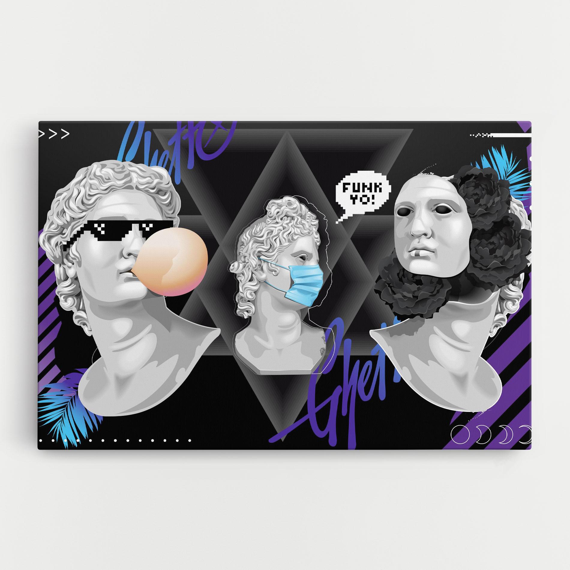 Obraz na Płótnie Statue Mask mockup 0