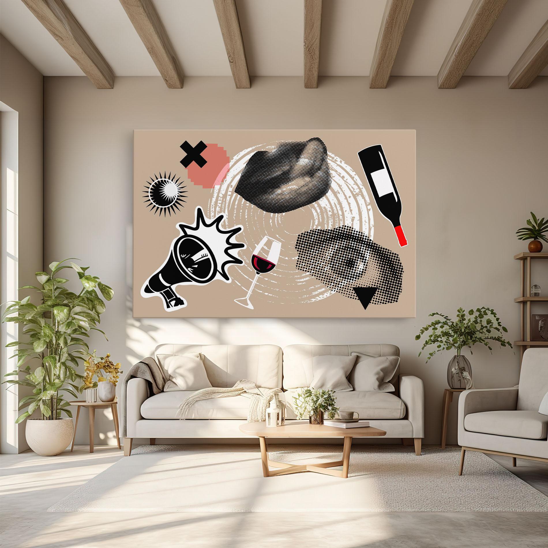 Obraz na Płótnie Lips Mouth Collage mockup 6