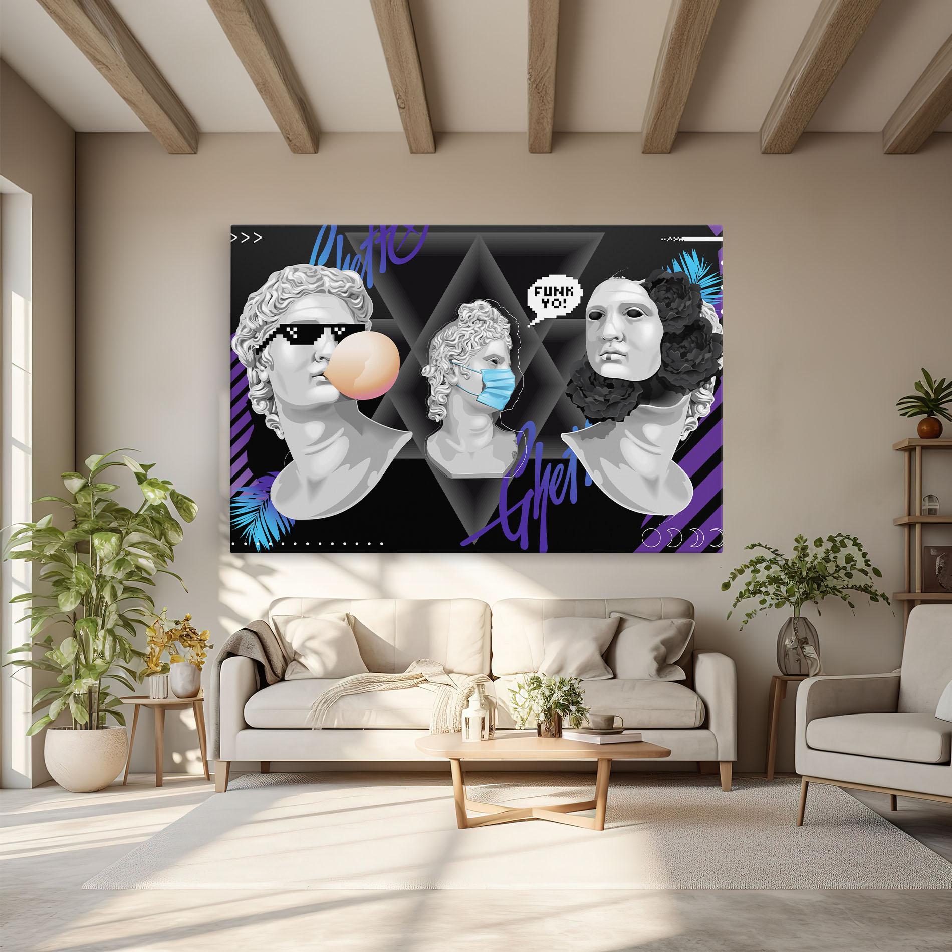 Obraz na Płótnie Statue Mask mockup 6