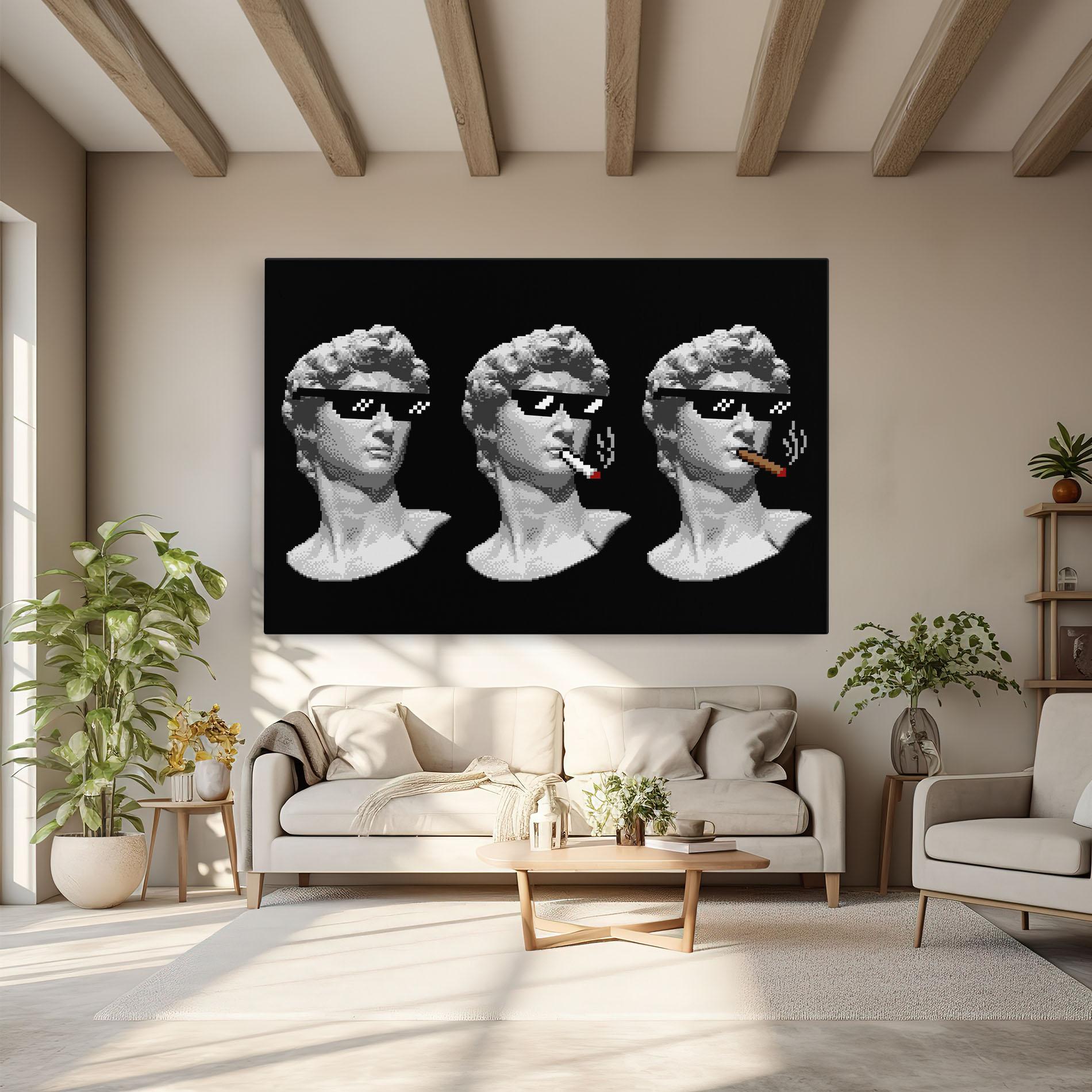 Obraz na Płótnie Statue Smoking mockup 6