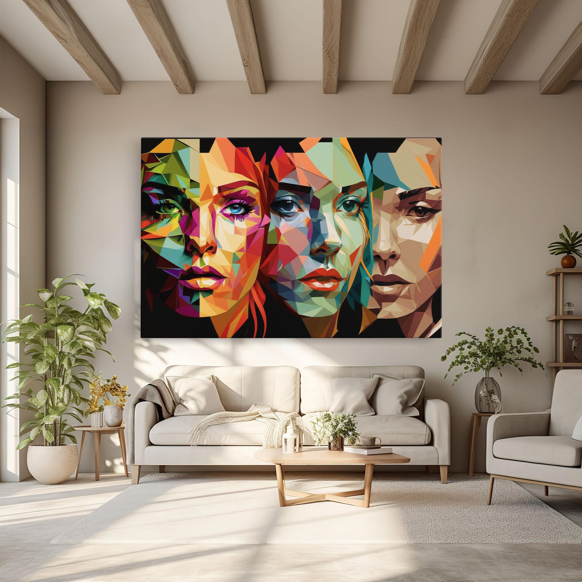 Obraz na Płótnie Women Face Collage mockup 6