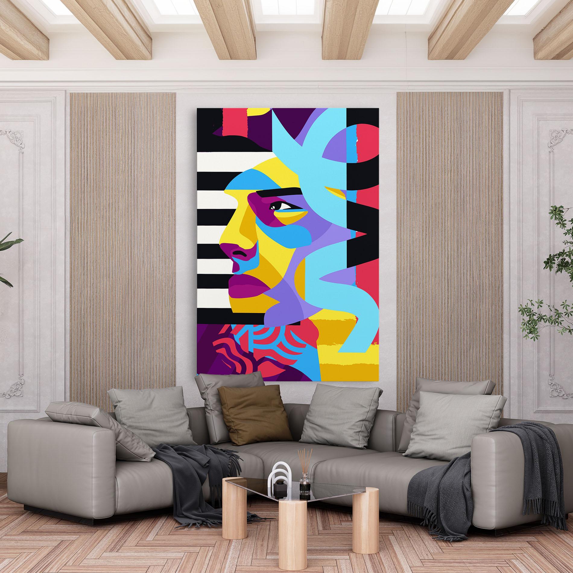 Obraz na Płótnie Abstract Male Face mockup 6