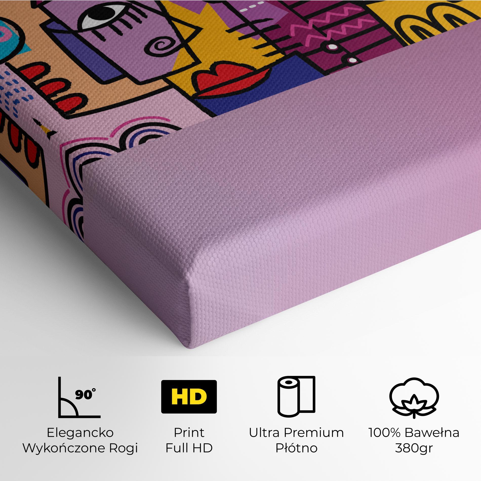 Obraz na Płótnie Face Group Purple mockup 4