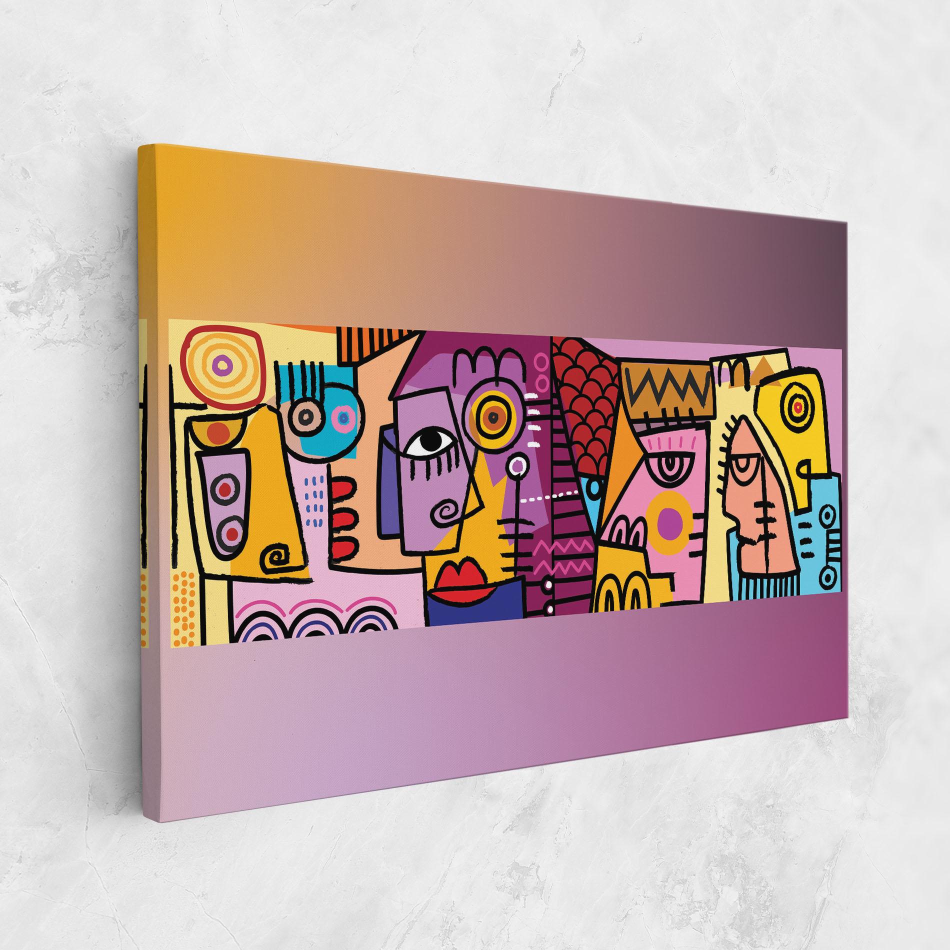 Obraz na Płótnie Face Group Purple mockup 1