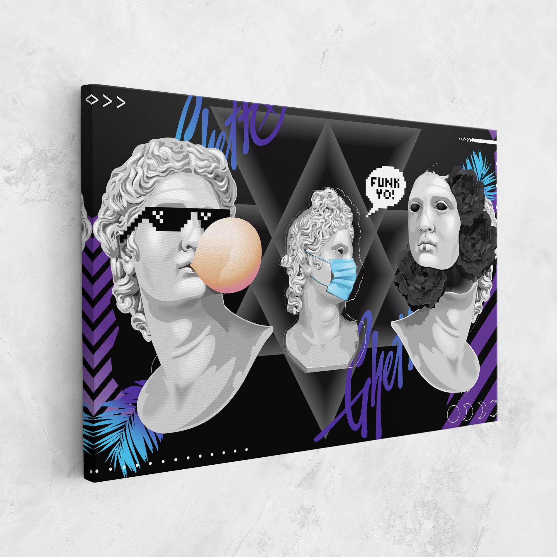 Obraz na Płótnie Statue Mask mockup 1