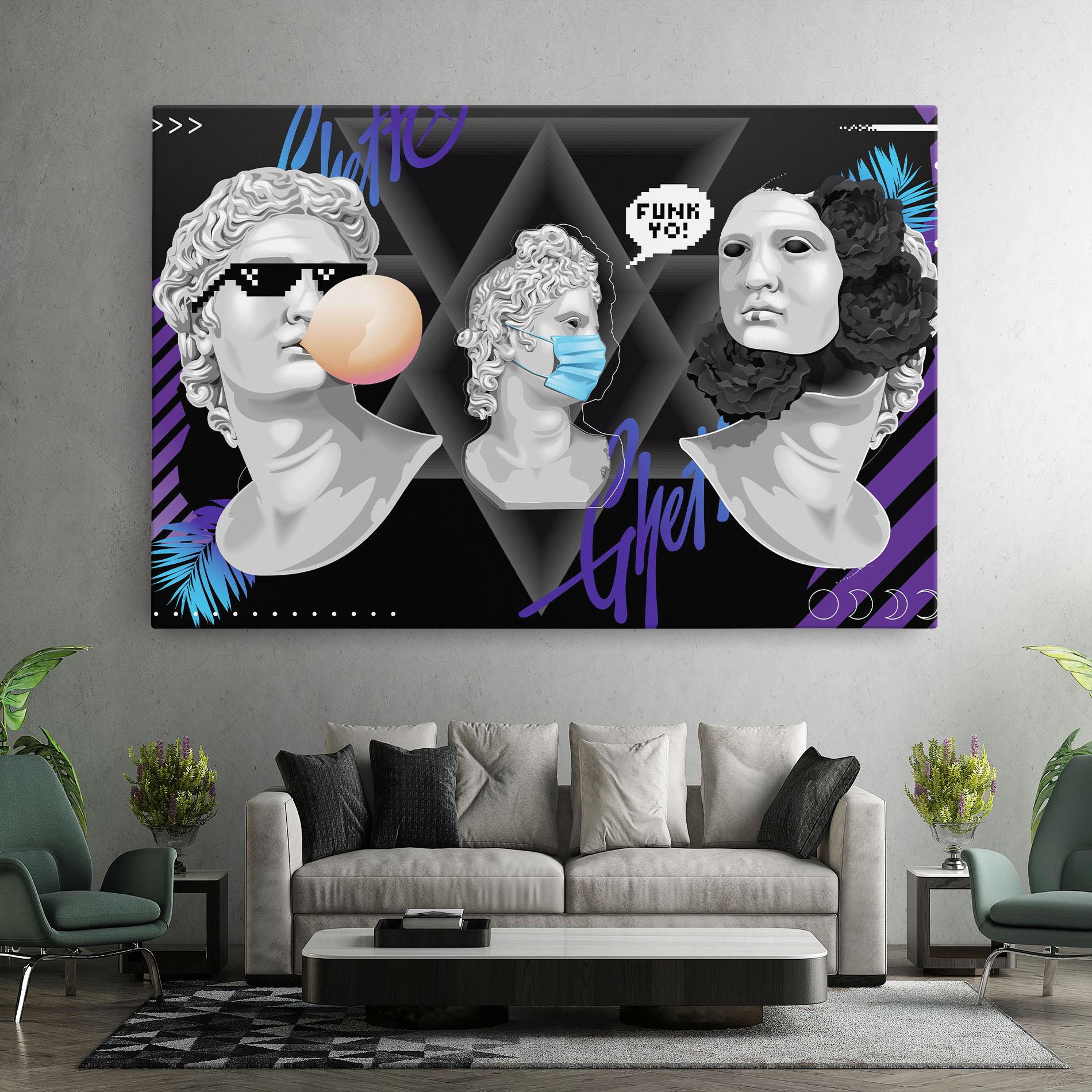 Obraz na Płótnie Statue Mask mockup 7