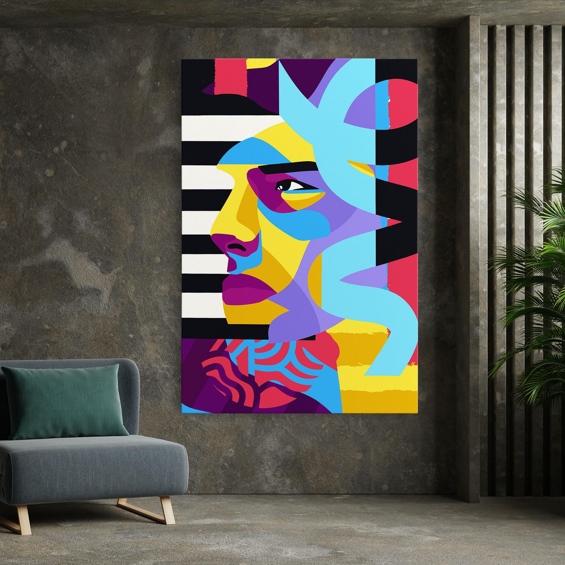 Obraz na Płótnie Abstract Male Face mockup 7