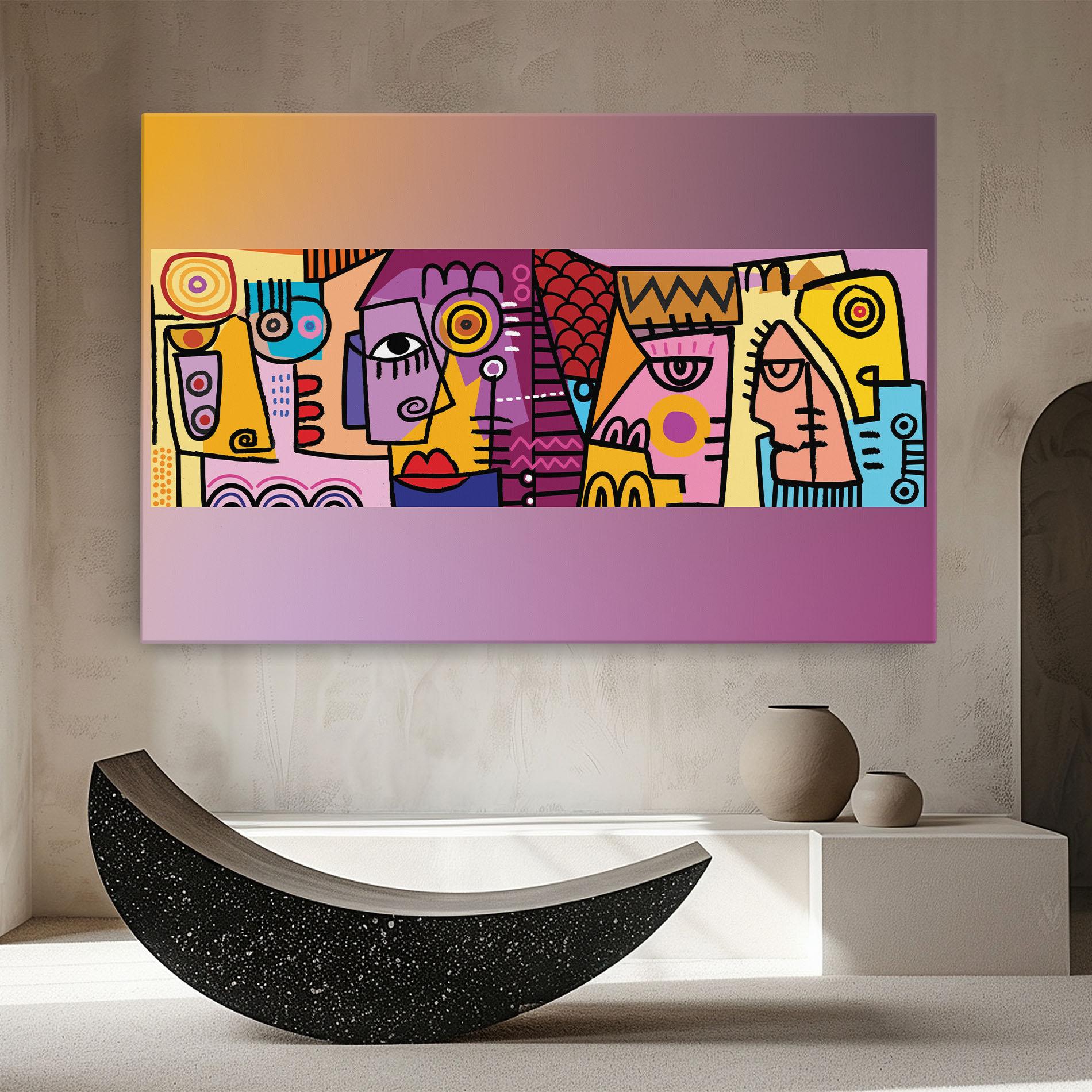 Obraz na Płótnie Face Group Purple mockup 8