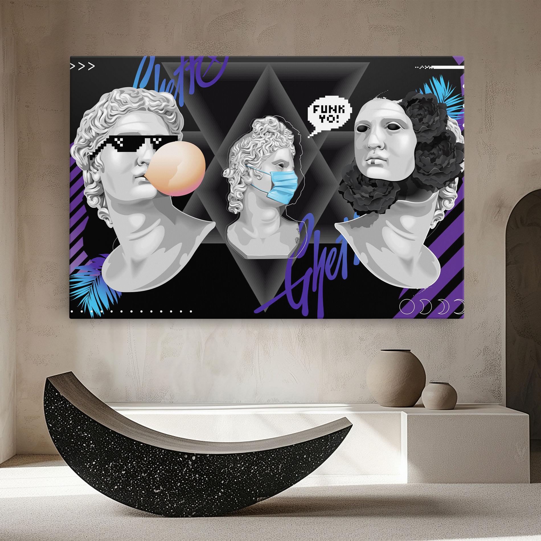 Obraz na Płótnie Statue Mask mockup 8